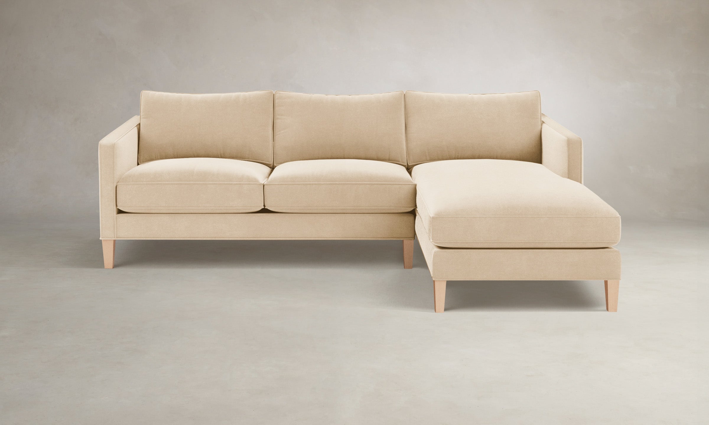 Crosby Sectional Sofa - Premium Performance Velvet Upholstery in Butter Yellow | Perfect for Living Room, Lounge & Family Room Comfort