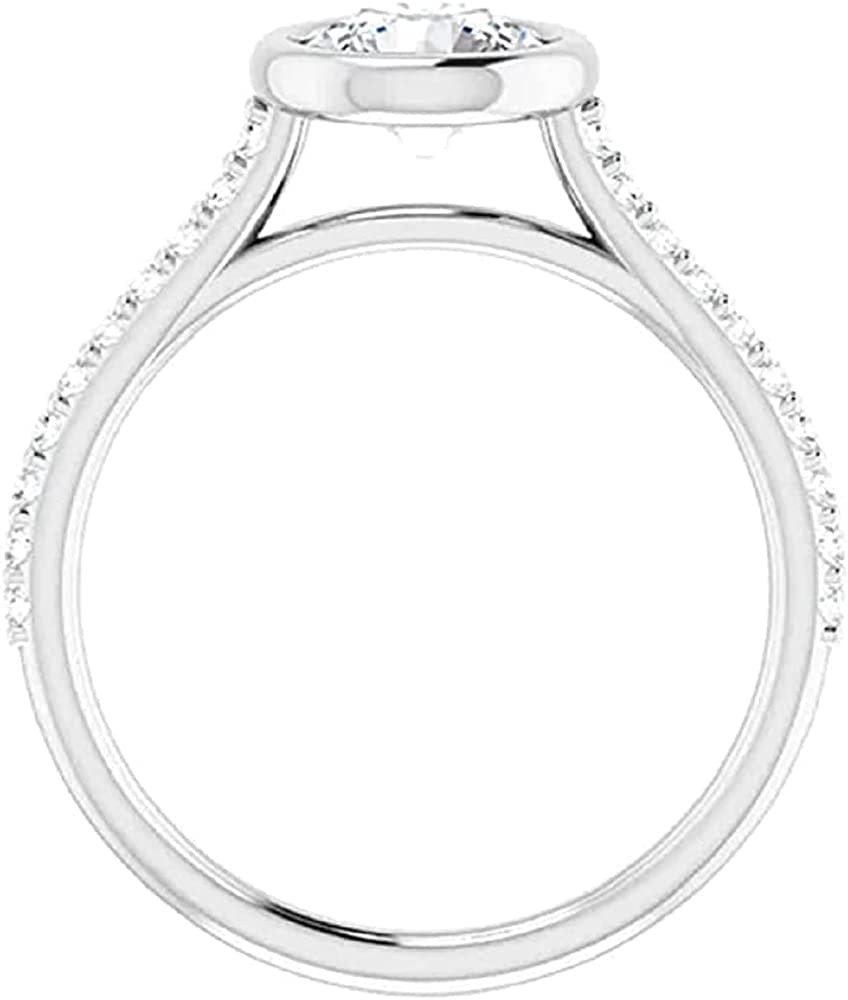 1.25ct Round Brilliant Moissanite Engagement Ring - Bezel Set Wedding Band, Handcrafted Anniversary Ring for Women - Perfect for Proposals, Weddings & Special Occasions