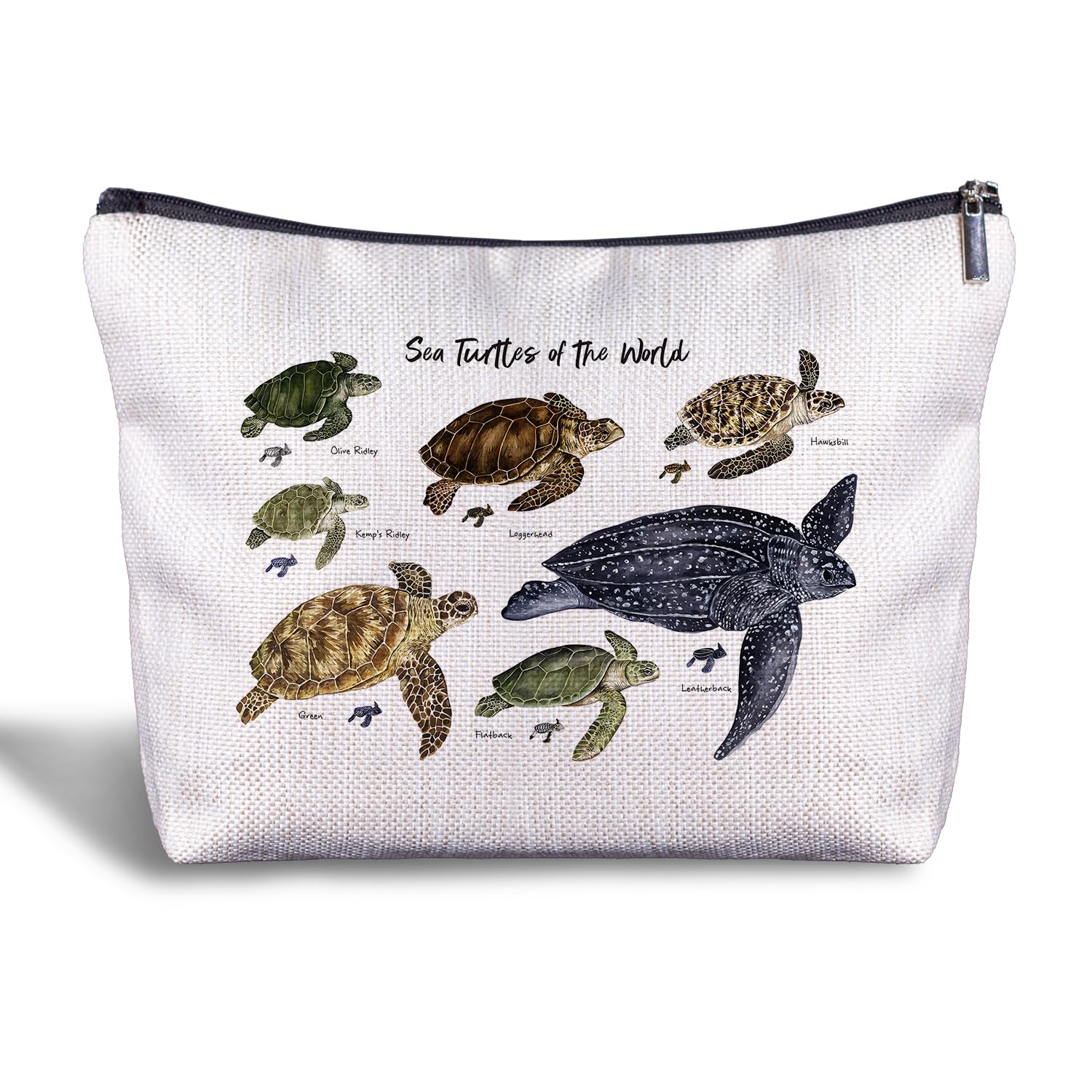 Sea Turtle Cosmetic Bag - Waterproof Makeup Pouch for Women | Cute Turtle-Themed Travel Organizer | Perfect Gift for Beach Lovers & Eco-Friendly Lifestyle