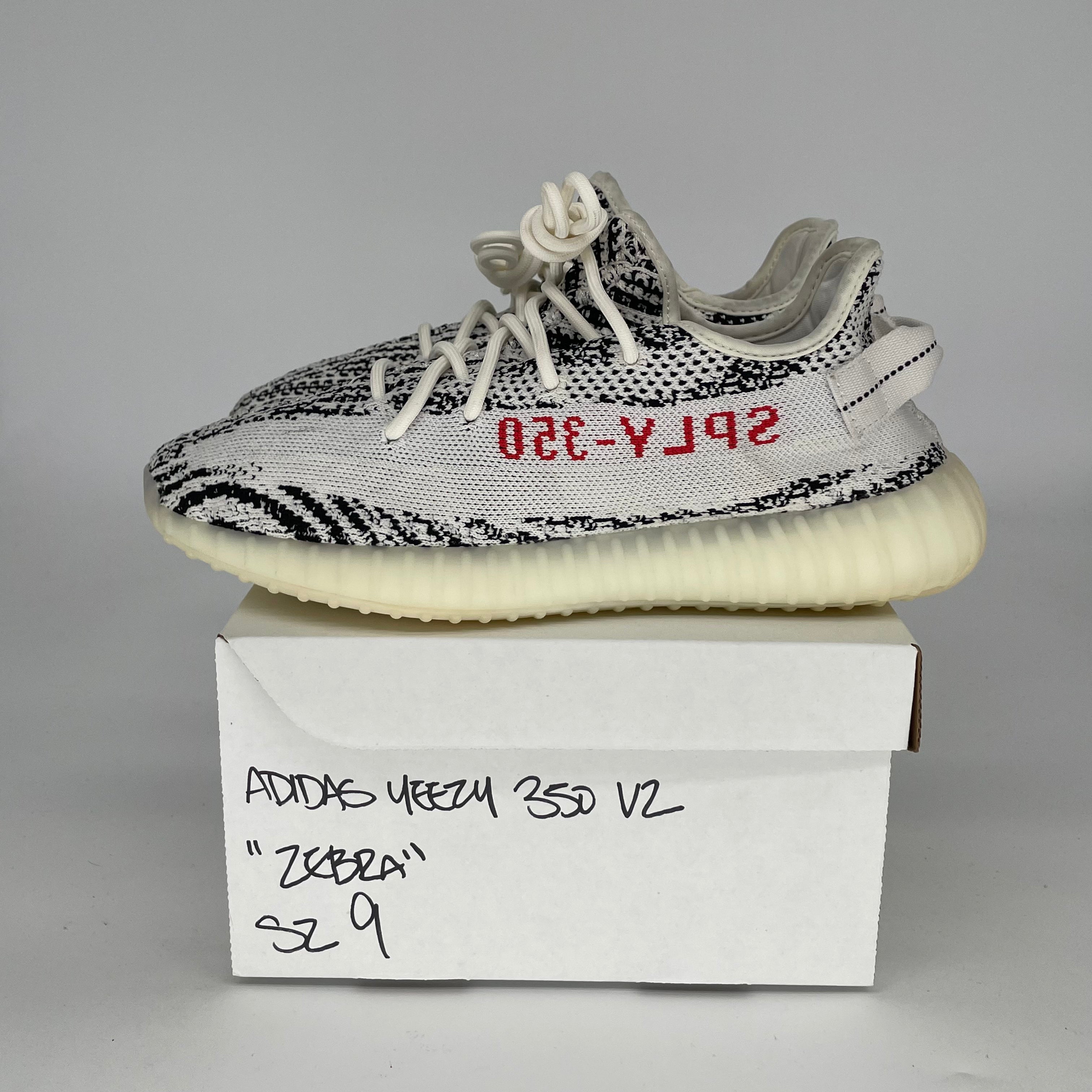 Adidas Yeezy Boost 350 V2 Zebra Sneakers - Men's Size 9 / Women's Size 10.5 (CP9654) | Comfortable Running Shoes for Gym, Casual Wear & Street Fashion