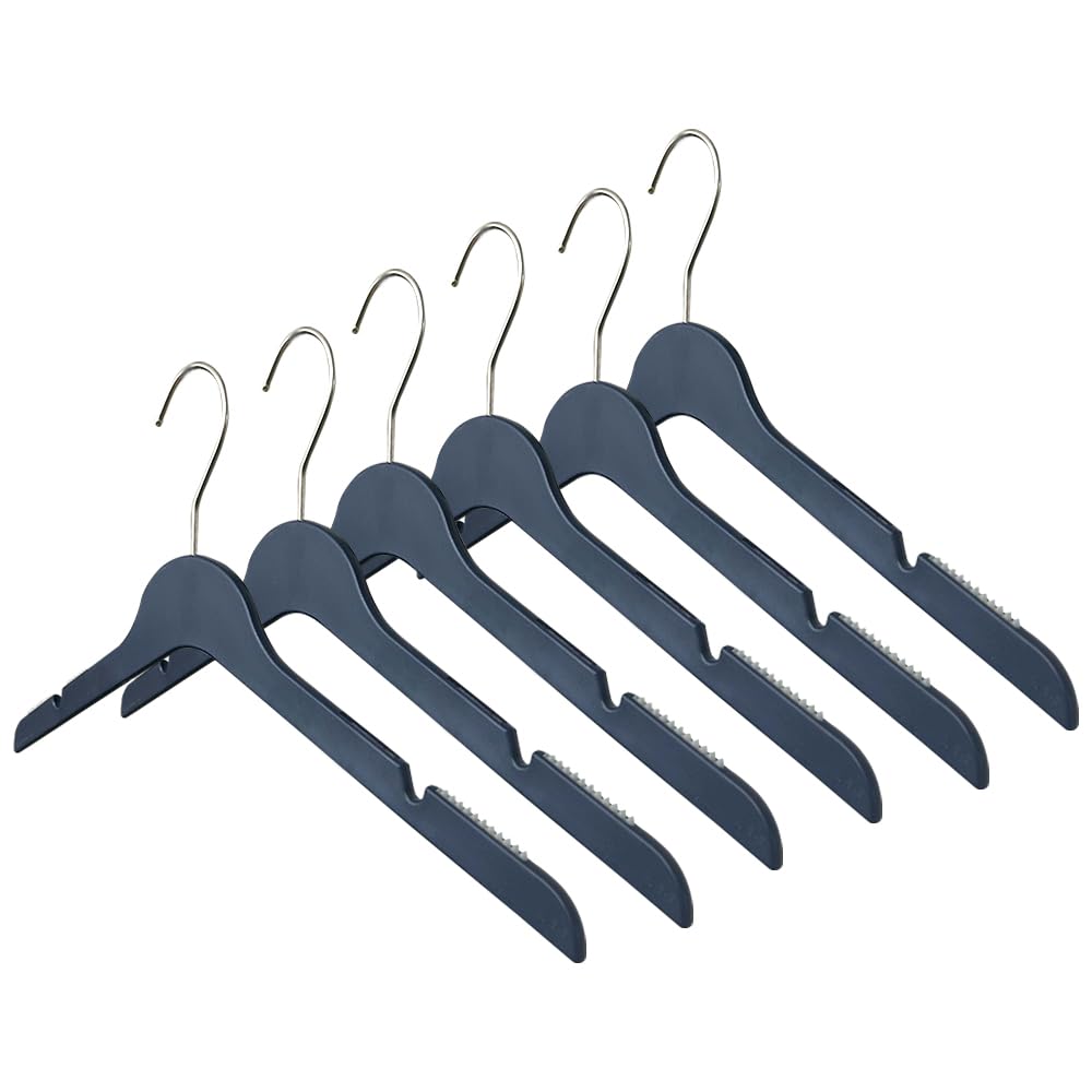 Elegant Slim Plastic Clothes Hangers - 36 Pack Navy Blue Non-Slip Hangers for Blouses, Shirts & Delicate Garments | Space Saving Closet Organization for Home & Retail Stores