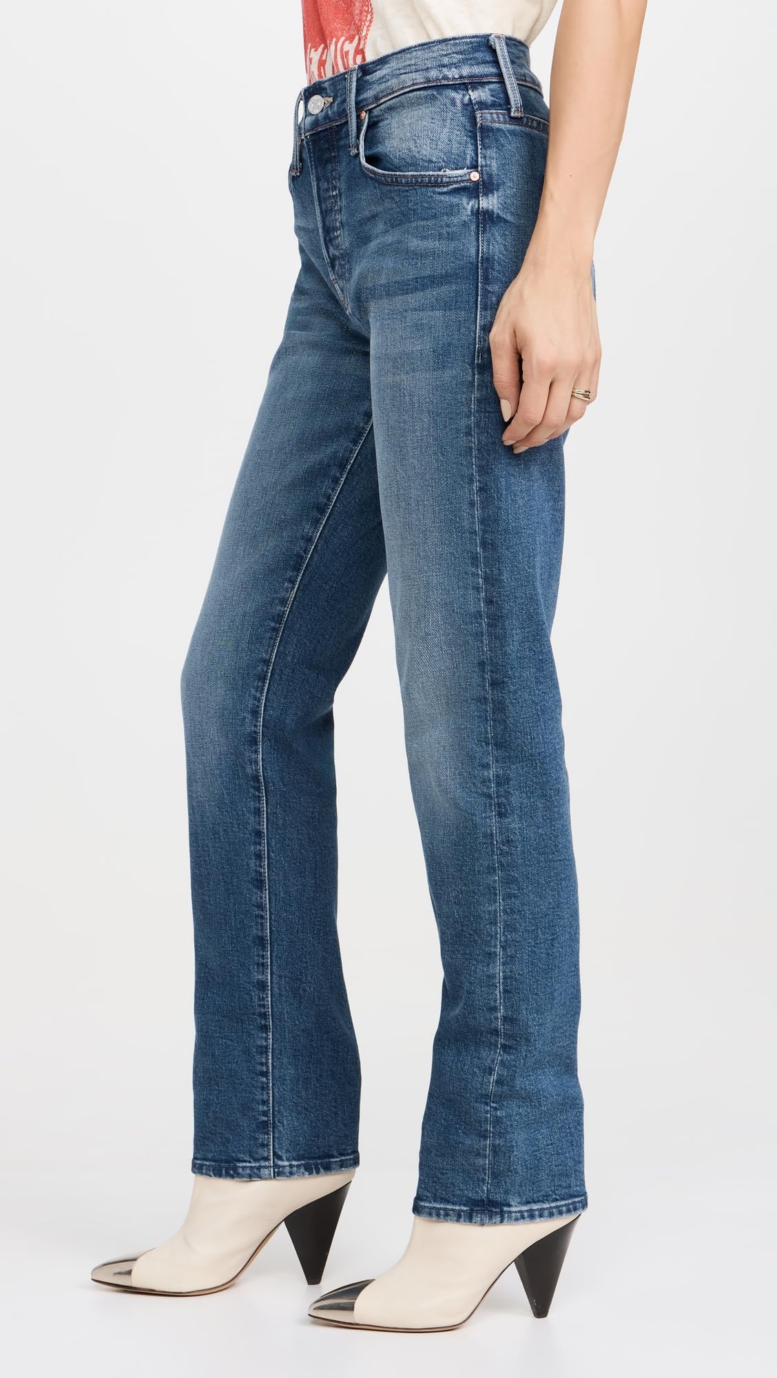 MOTHER Women's The Hiker Skimp Jeans - High Waist Stretch Denim Pants for Hiking & Outdoor Adventures | Comfortable Skinny Fit Jeans for Casual Wear & Travel