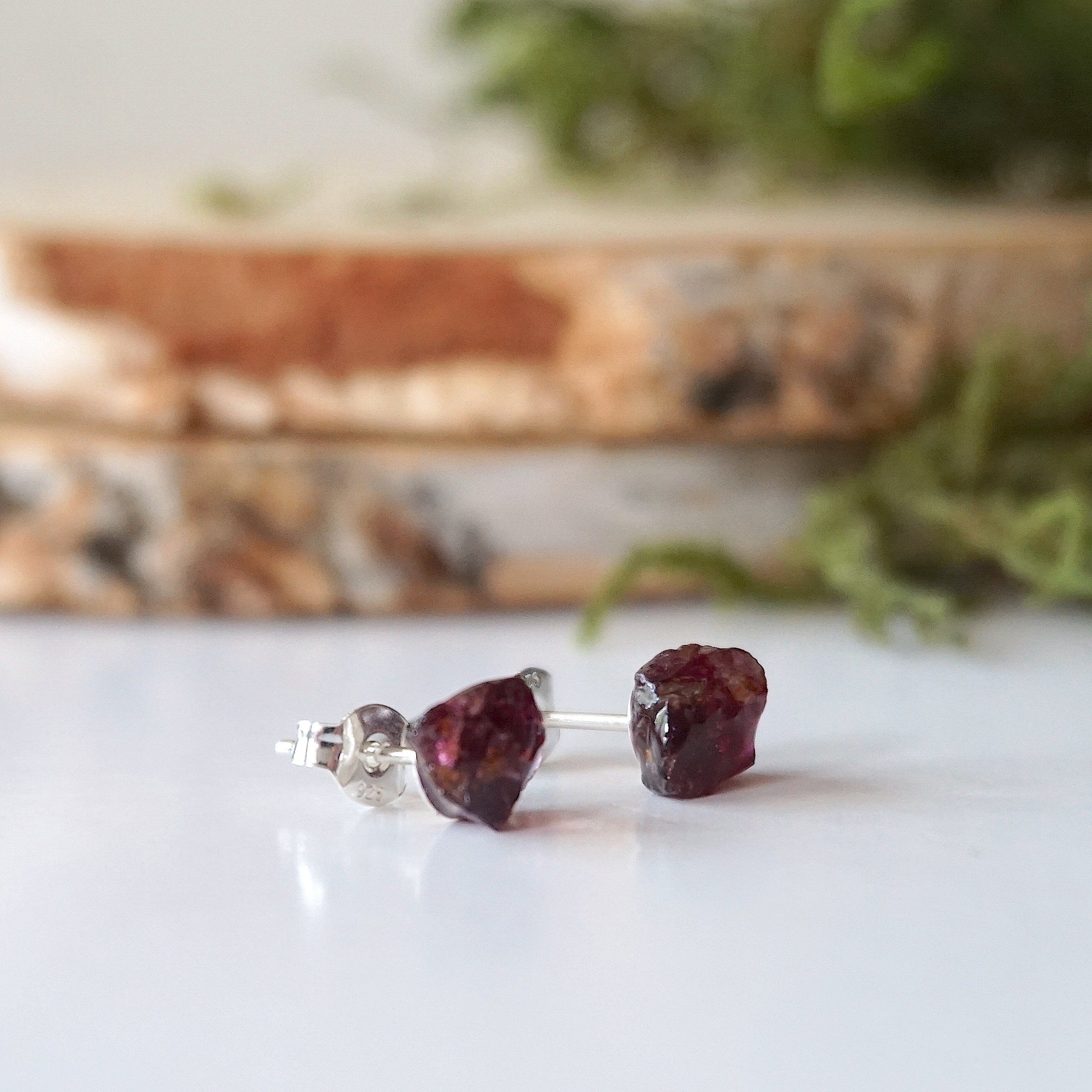 Garnet Stud Earrings for Women - 14K Gold Post Earrings | Perfect for Everyday Wear, Gift Giving & Special Occasions