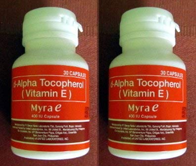 Myra-E Tocopherol 400 IU Vitamin E Capsules - 2 Bottles (400 Caps) for Glowing Skin & Anti-Aging | Supports Healthy Skin, Hair & Nails | Perfect for Daily Beauty Routine & Skin Care Regimen