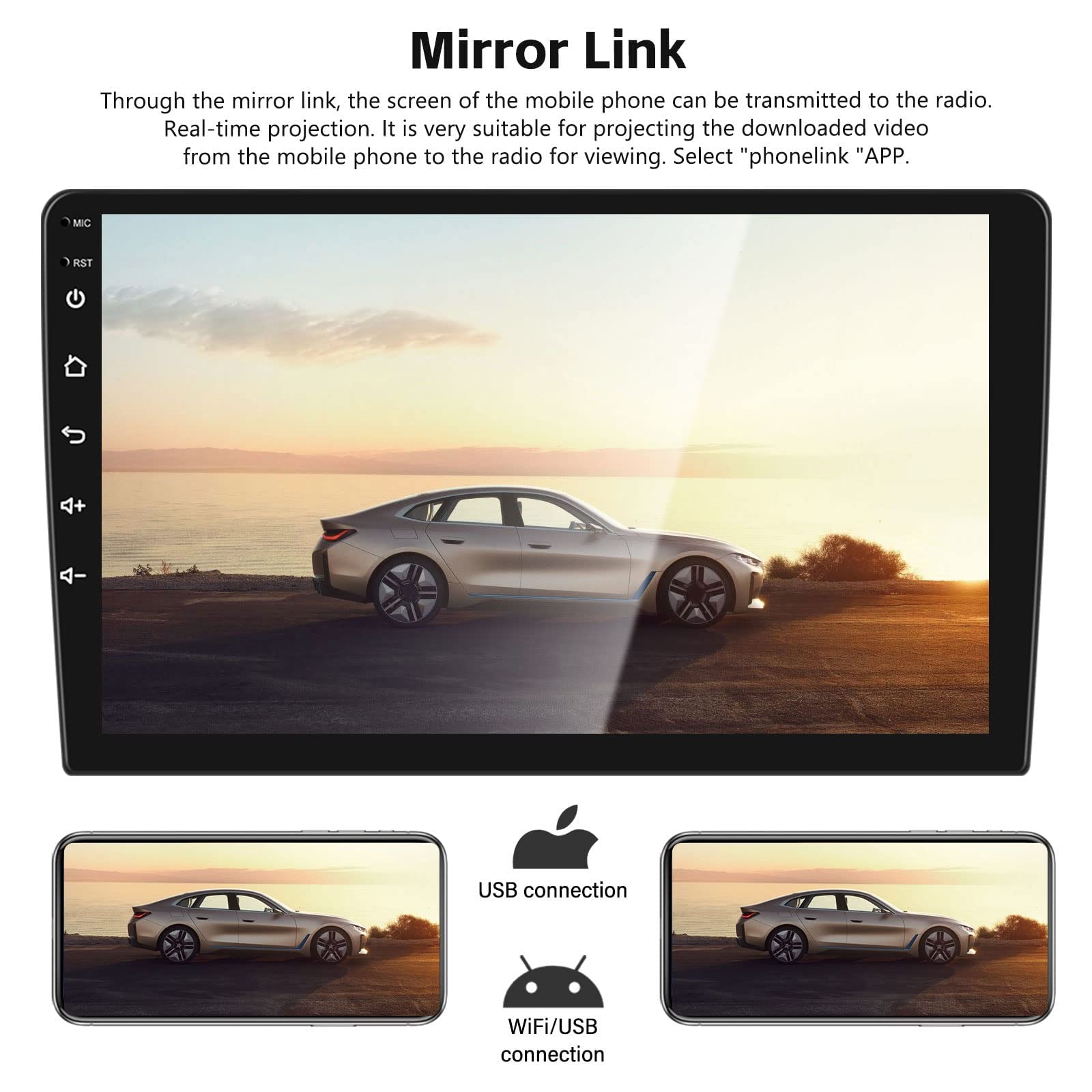 2+32GB Android Double Din Car Stereo with Apple CarPlay & Android Auto - 9
