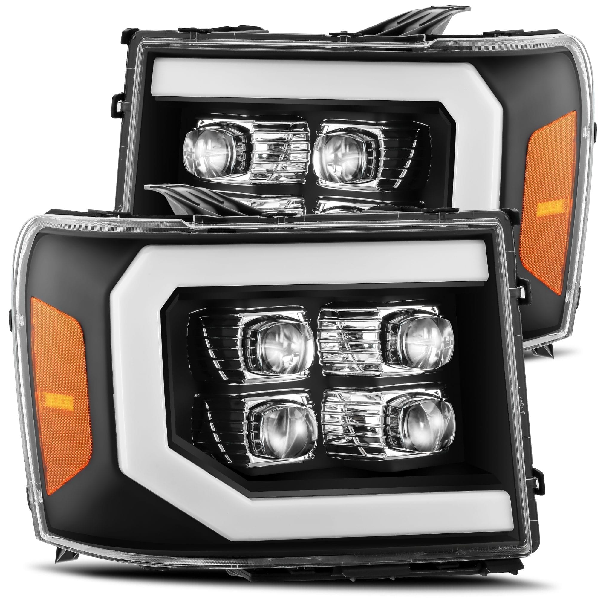 2007-2013 GMC Sierra NOVA Series LED Projector Headlights - Black Alpha Rex 880609 - Upgrade Your Truck's Lighting for Night Driving & Off-Road Adventures