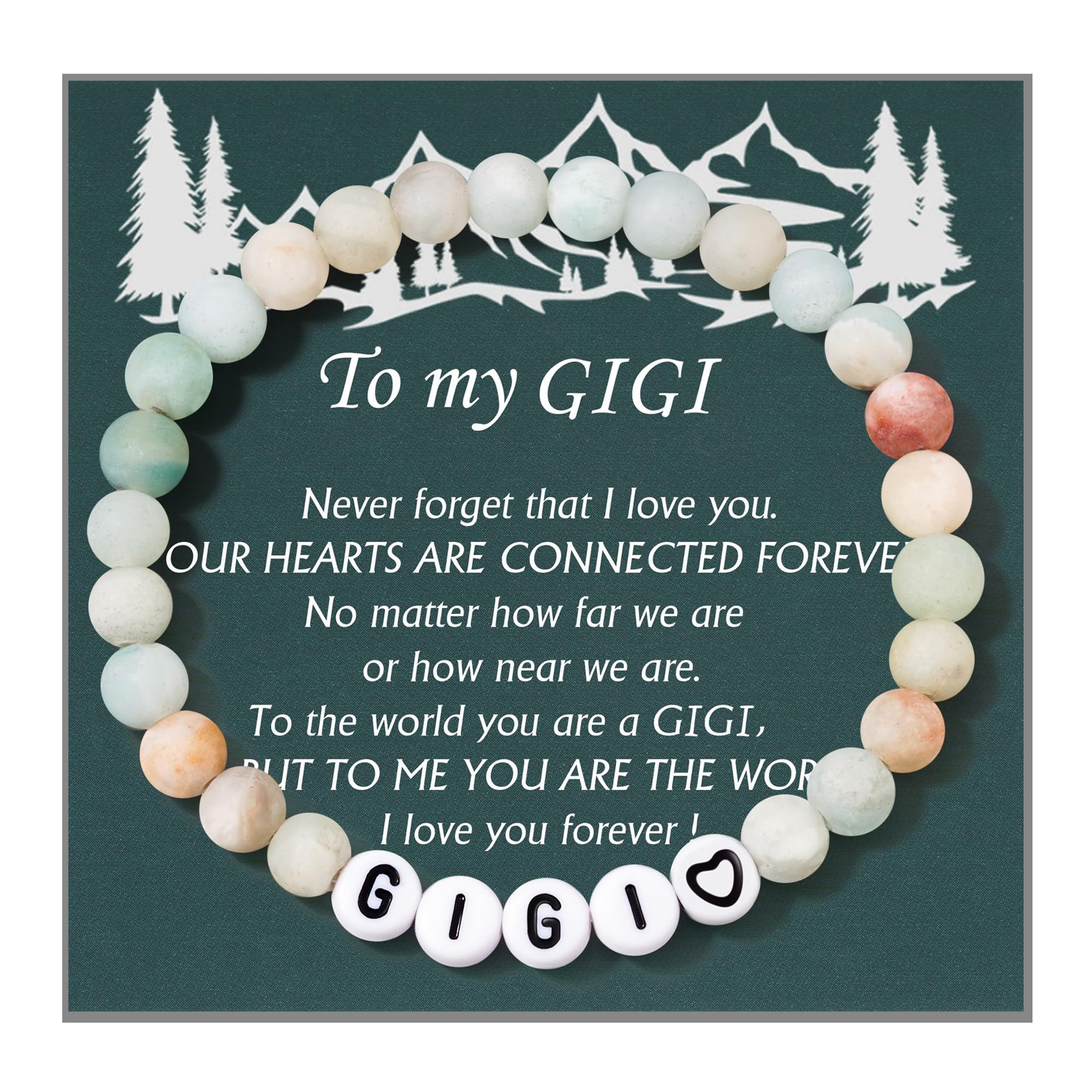 Natural Stone Bracelet - Personalized Gifts for Nana, Mimi, Grandma, Papa, Dad, Mom, Daughter, Aunt & Sister | Christmas, Birthday, Valentine's & Mother's Day Presents for Women, Men & Girls | Perfect for Family Occasions, Anniversaries & Special Moments