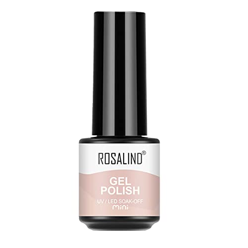 Long-Lasting Gel Nail Polish Set - 7ml Semi-Permanent Base & Top Coat, Nude Colors with Rhinestones for Salon-Quality Manicures | Perfect for Press-On Nails, Home & Professional Use
