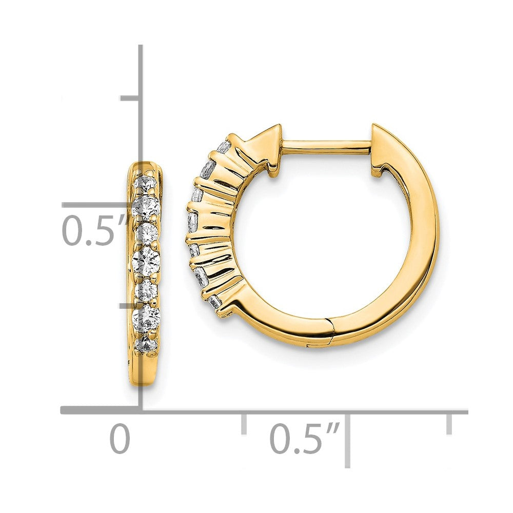 14K Gold Diamond Hinged Hoop Earrings - Elegant Dangle Hoops for Women | Model EM4258 025 YA | Perfect for Weddings, Parties & Special Occasions