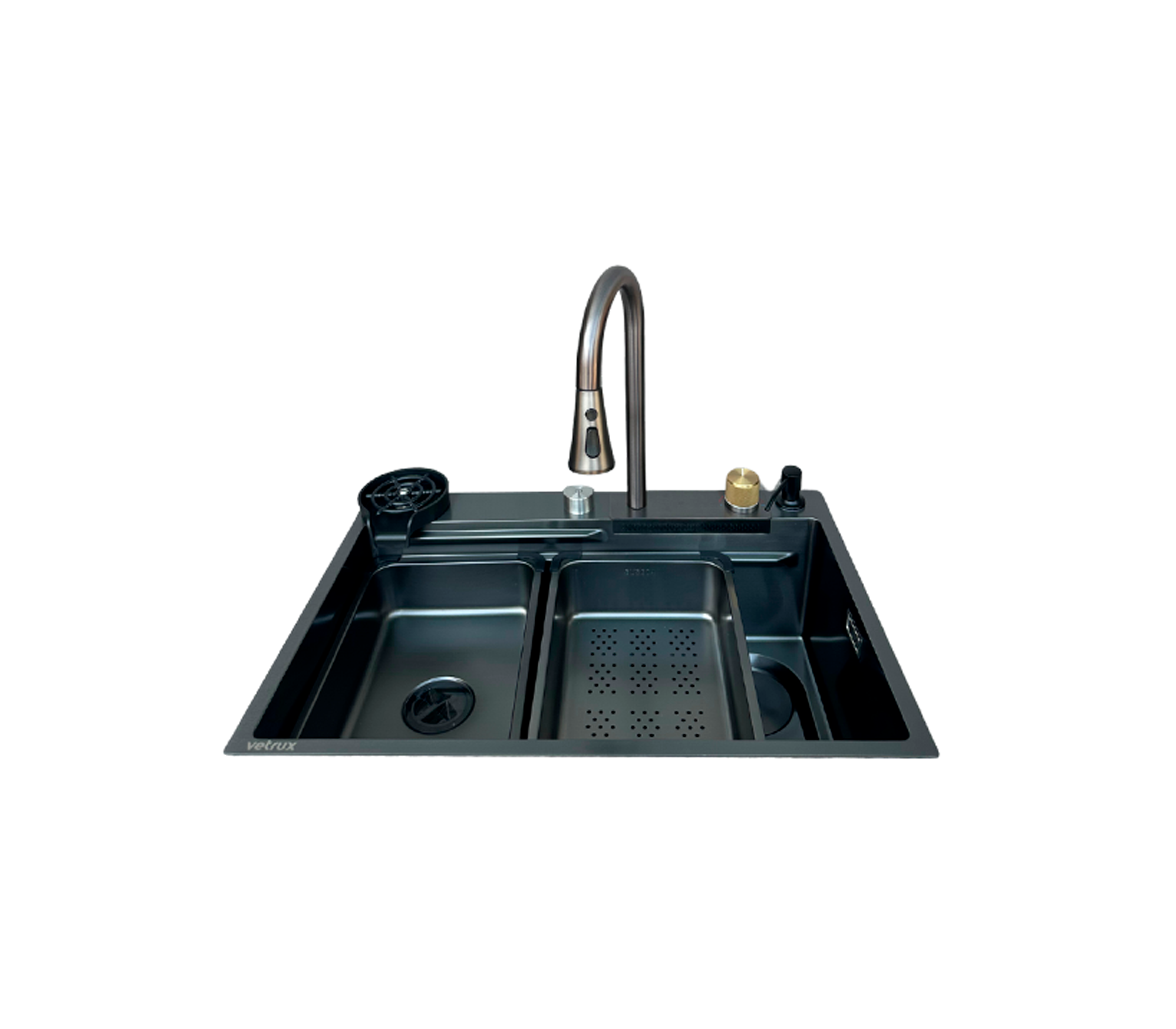 Flusso 68 Single Bowl Stainless Steel Kitchen Sink with Accessories - Durable 18 Gauge Undermount Sink for Modern Homes (Perfect for Remodeling & New Construction)