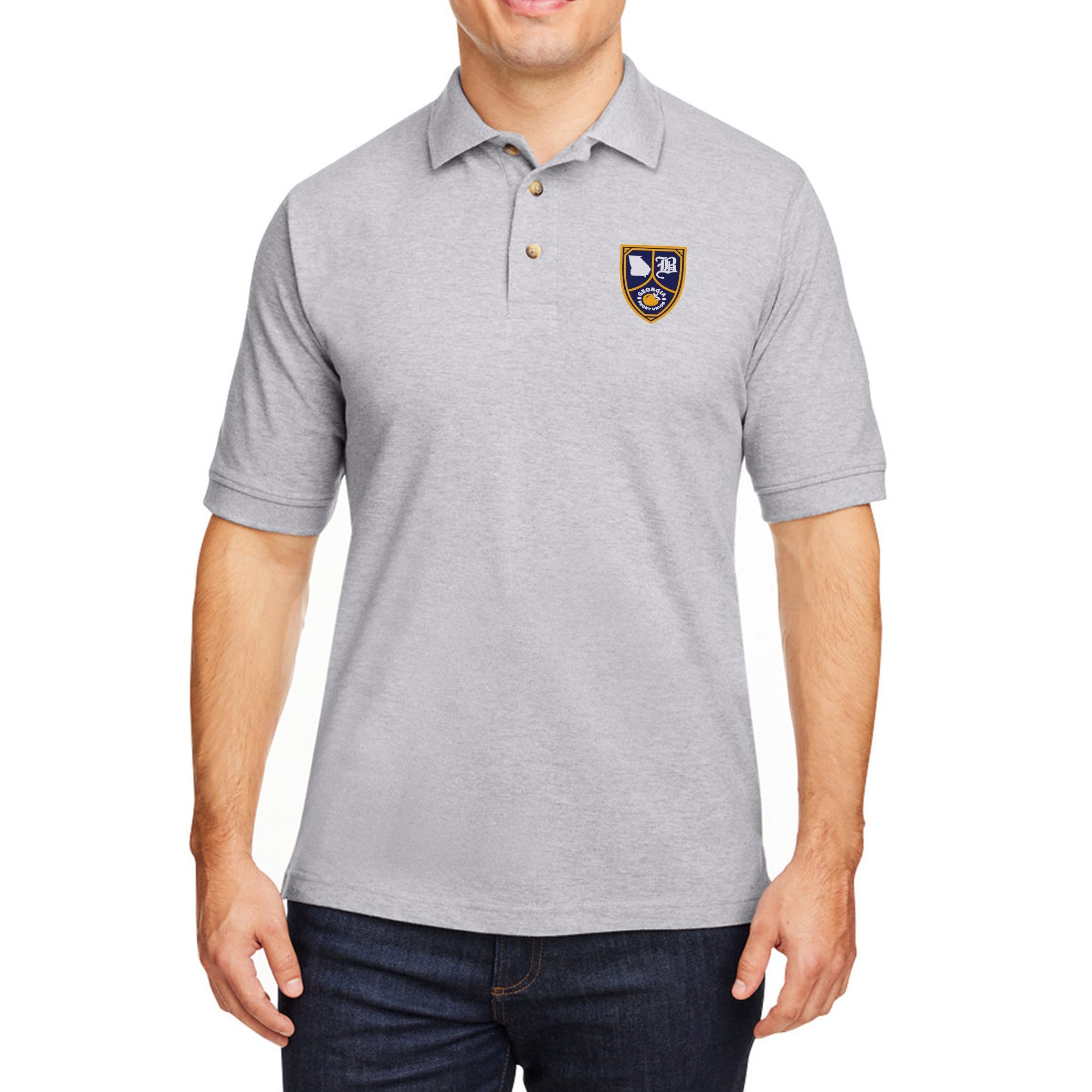Georgia Rugby Union Cotton Polo Shirt - Breathable & Comfortable Men's Sports Polo for Rugby, Golf & Casual Wear