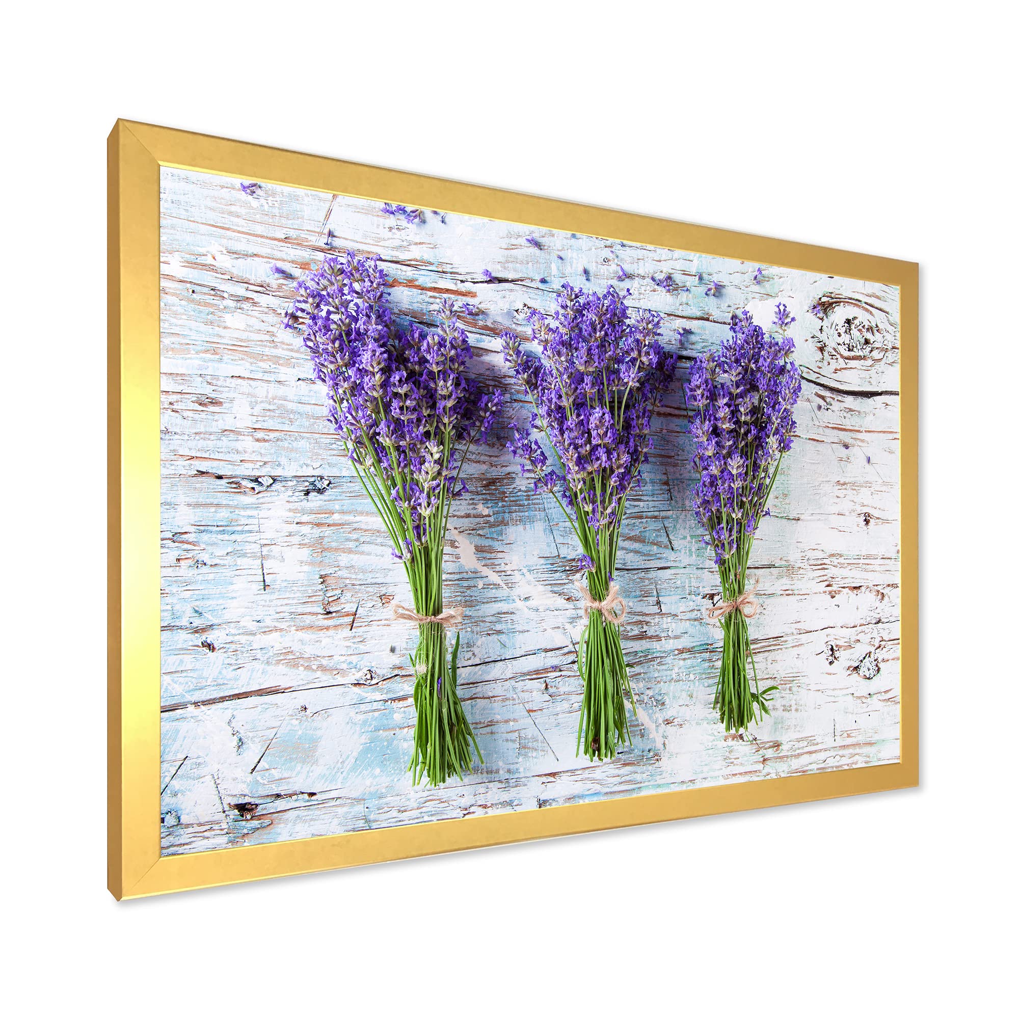 Fresh Lavender On Wood Framed Wall Art - Rustic Farmhouse Decor for Living Room, Bedroom & Office - Handmade Botanical Print Home Decor
