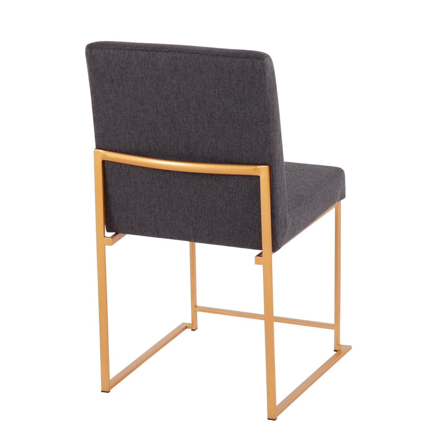 LumiSource High Back Fuji Dining Chair - Modern Upholstered Kitchen & Dining Room Chairs Set of 2 for Home, Restaurant & Office Use