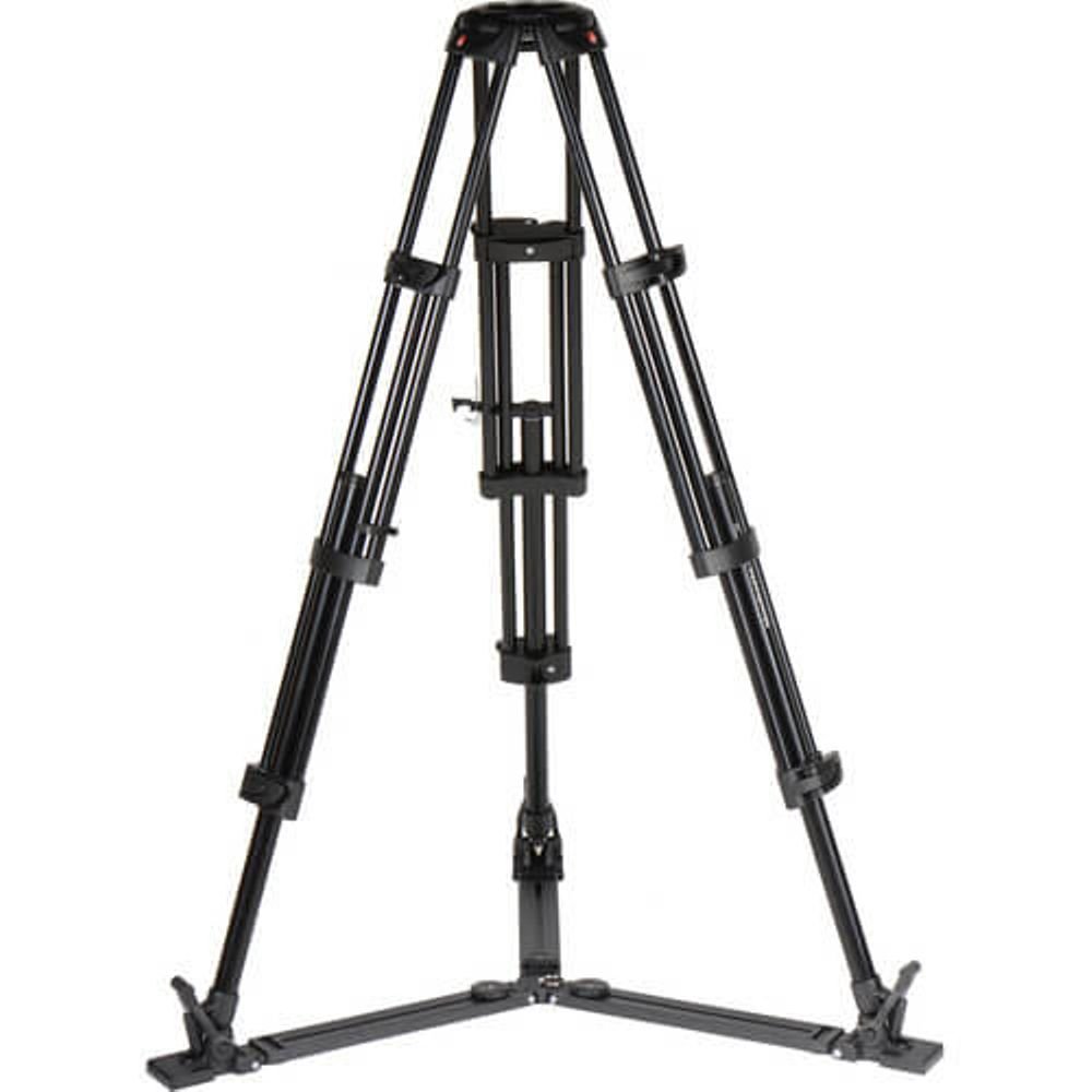 Manfrotto 545GB Professional 2-Stage Video Tripod with Floor Level Spreader - Heavy Duty Aluminum Camera Stand for DSLR & Camcorders - Perfect for Film Production, Live Streaming & Outdoor Photography (Black)