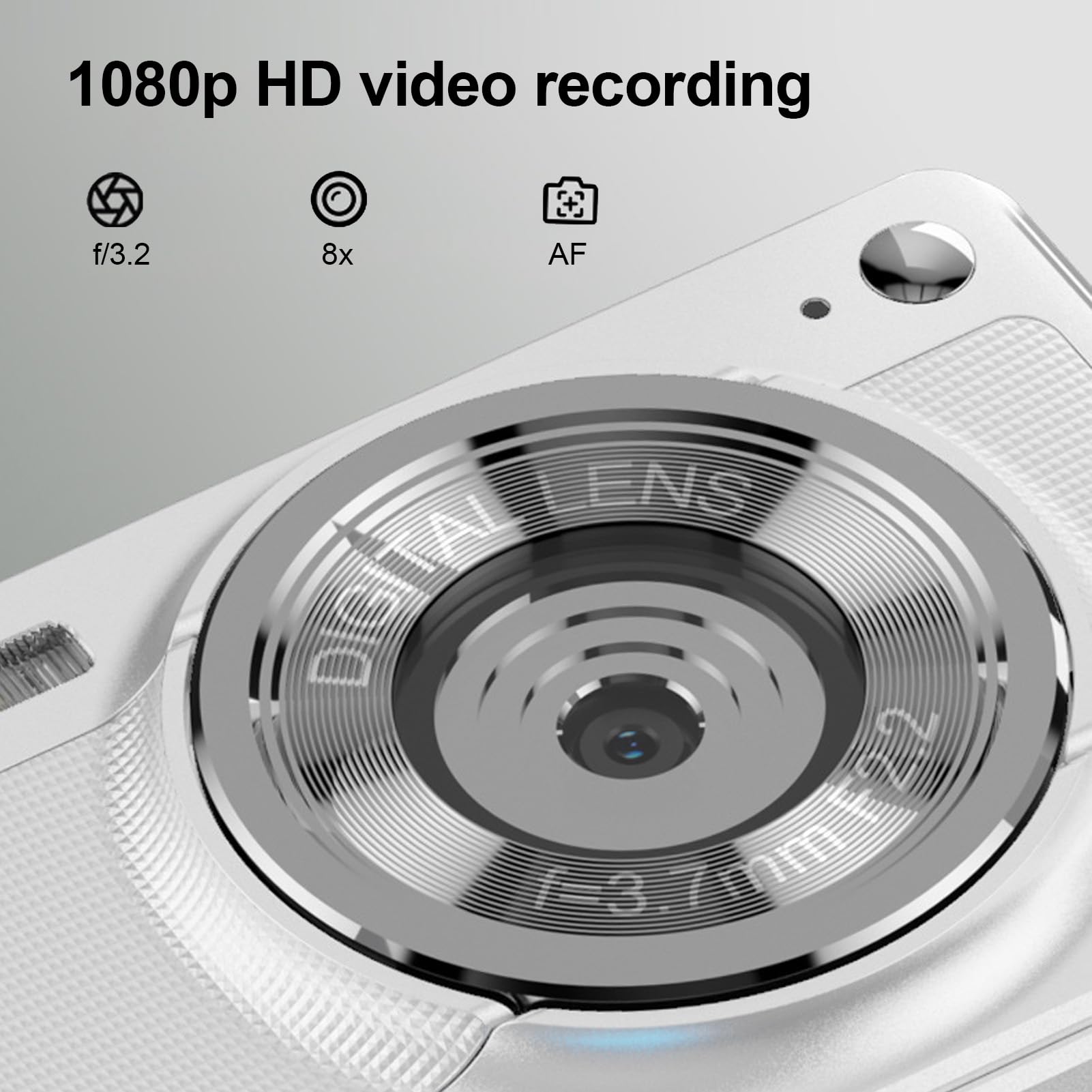 56MP Kids Digital Camera 1080P with 8X Zoom - Compact Travel Camera for Teens & Birthday Gifts