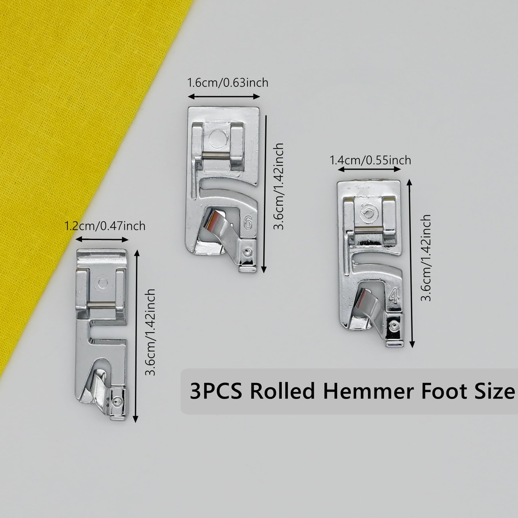 10pcs Rolled Hem Presser Foot for Sewing Machine - Universal Sewing Machine Accessories for Household & Multi-Function Sewers - Perfect for Hemming Fabrics, Garment Making & DIY Sewing Projects