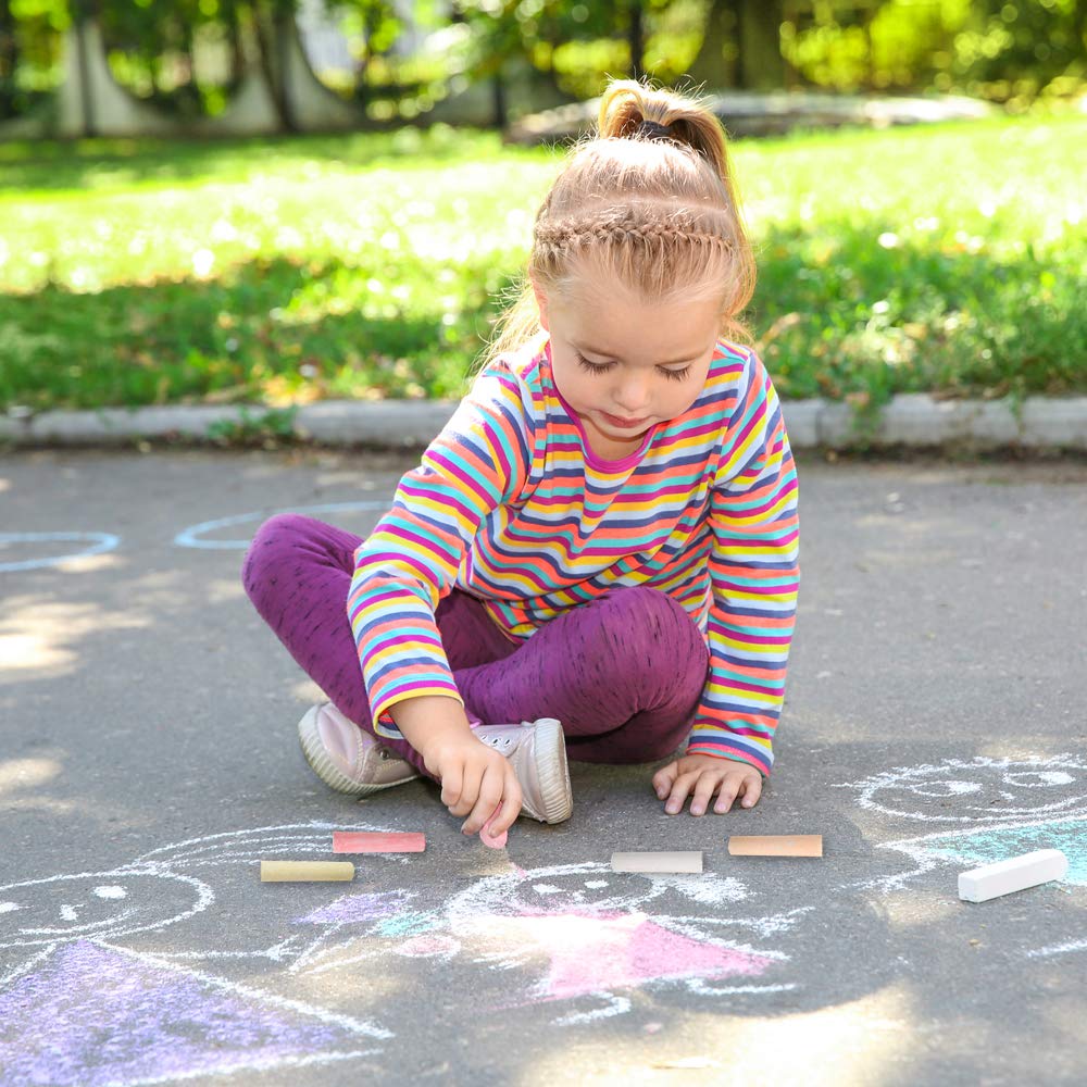 ArtCreativity 38-Piece Jumbo Sidewalk Chalk Set for Kids - Dustless, Washable & Non-Toxic Outdoor Chalk - Perfect for Toddlers Ages 1-3 - Great for Driveway Art, Playground Fun & Classroom Learning Activities