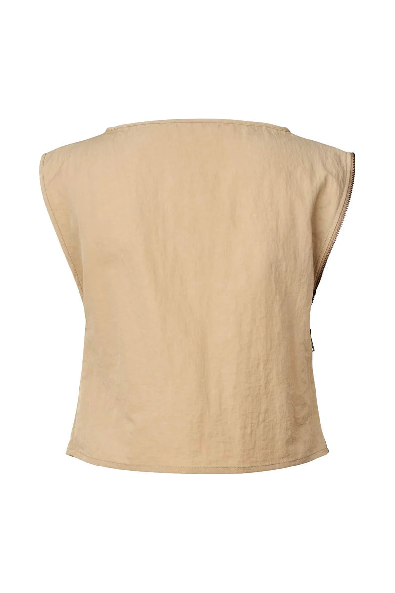 Alliya Women's Nylon Zipper Top - Sculpted Fit Casual Shirt for Streetwear & Everyday Fashion