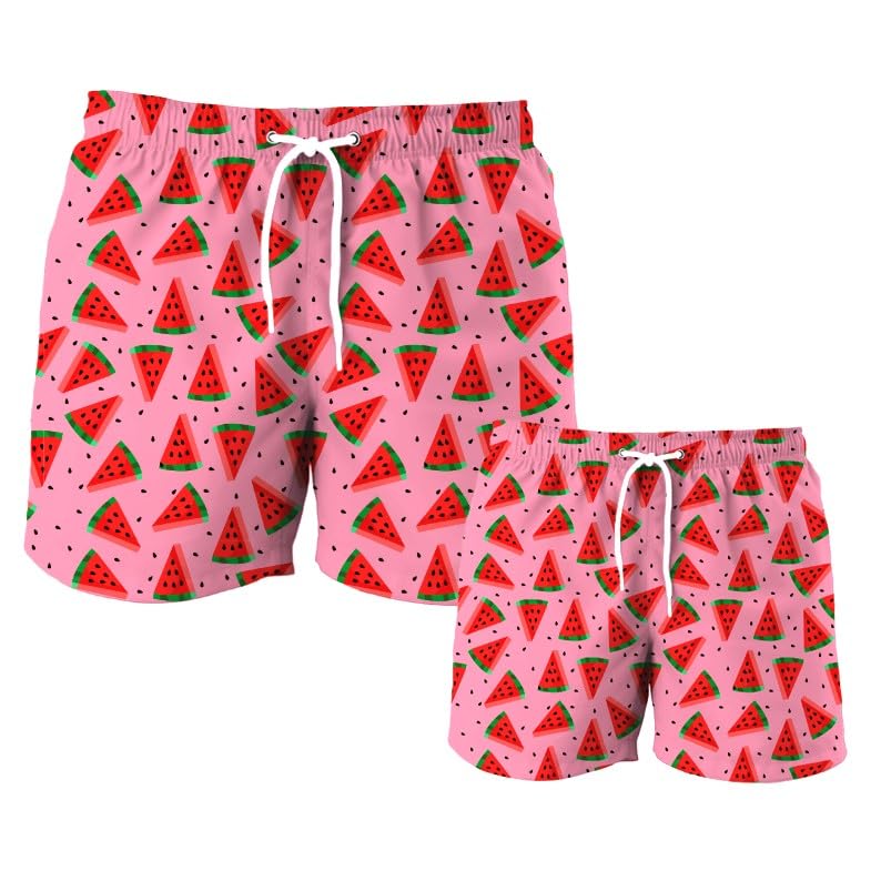 Father and Son Matching Swim Trunks - Quick Dry Swim Shorts for Men & Boys - Beach, Pool, Vacation Family Outfits