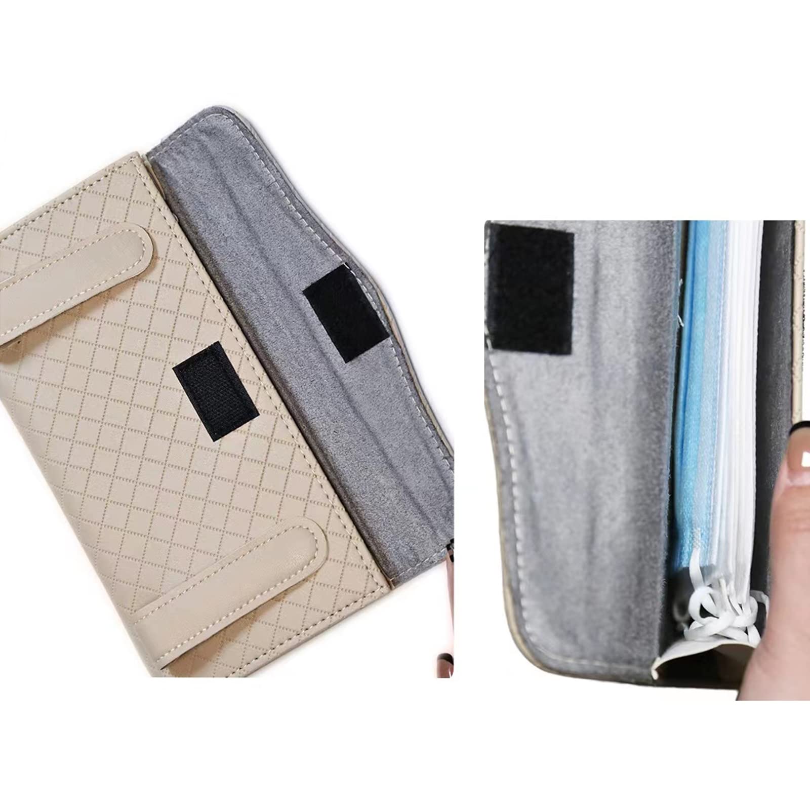 Black PU Leather Car Sun Visor Tissue Holder - Hanging Tissue Clip & Napkin Storage Box for Vehicles | Car Accessories for Road Trips & Daily Commutes