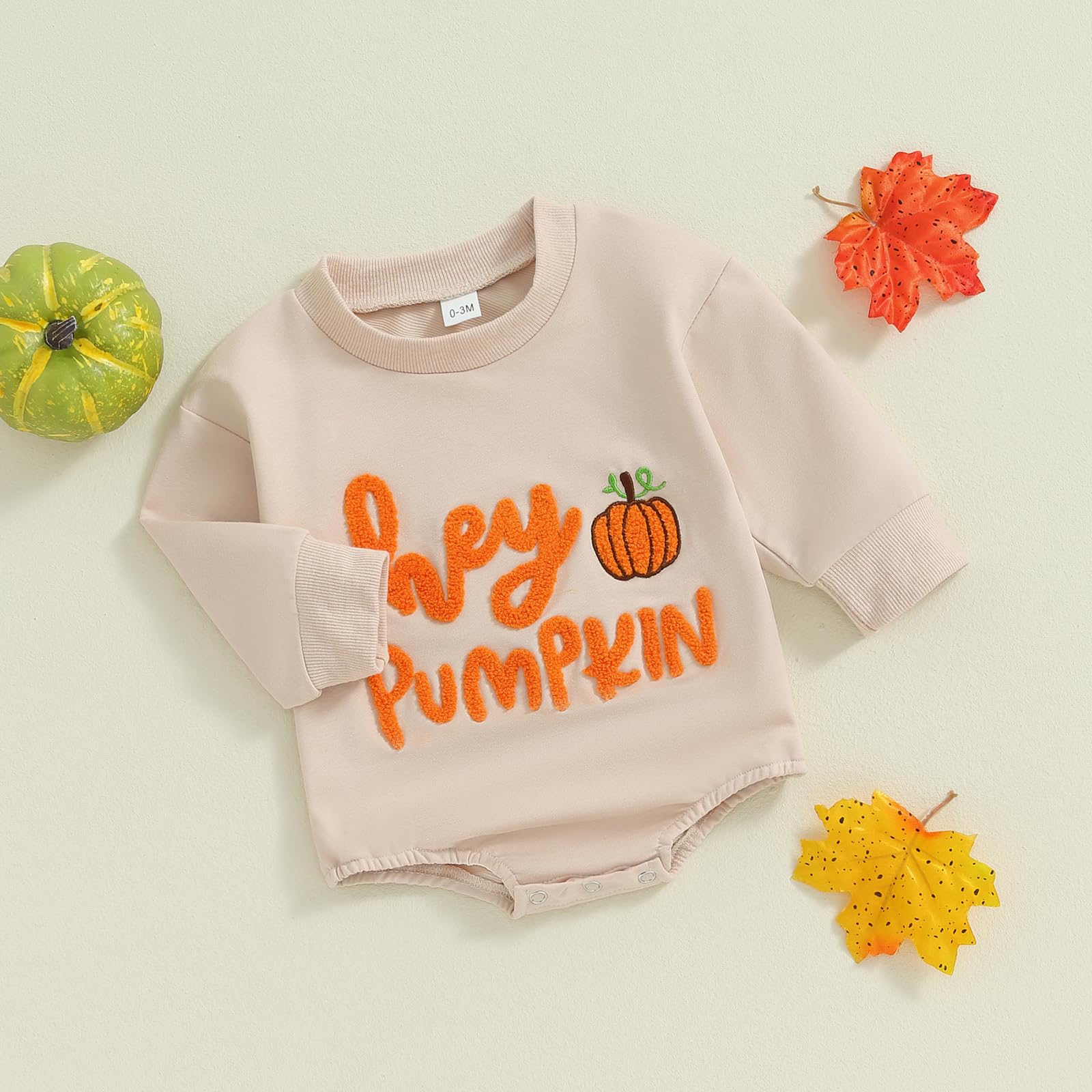 Adorable Halloween Baby Outfit - Pumpkin Ghost Long Sleeve Romper for Newborn Girls & Boys | Cozy Fall Bodysuit for Trick-or-Treating & Photo Shoots