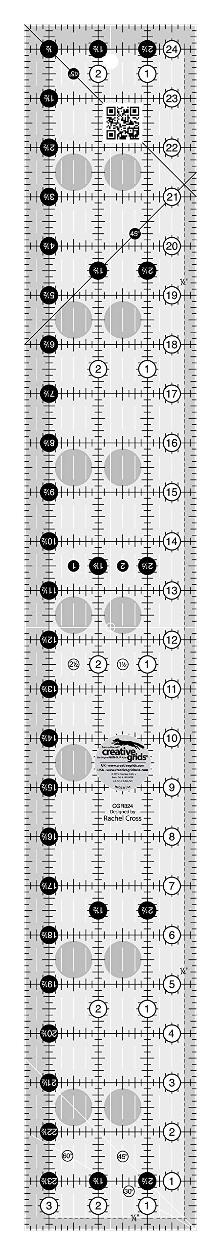 Creative Grids Non-Slip Quilting Ruler 3.5