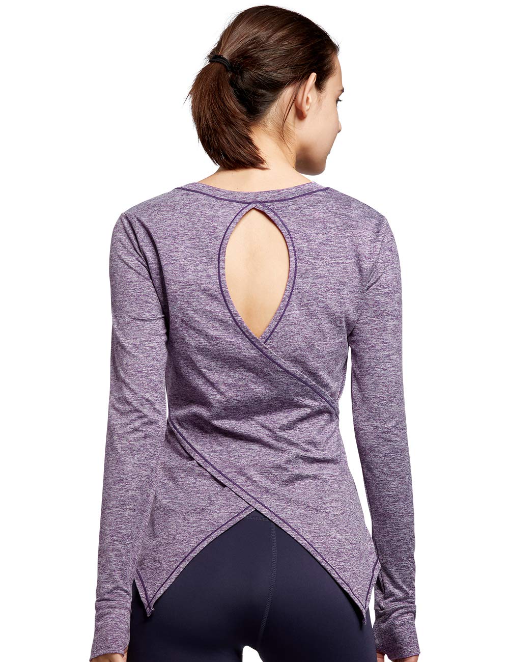 QUEENIEKE Women's Seamless Slim Fit Long Sleeve Crop Top - Workout Gym Yoga Running Athletic Shirt - Comfortable Breathable Sports Tee for Fitness & Active Lifestyle