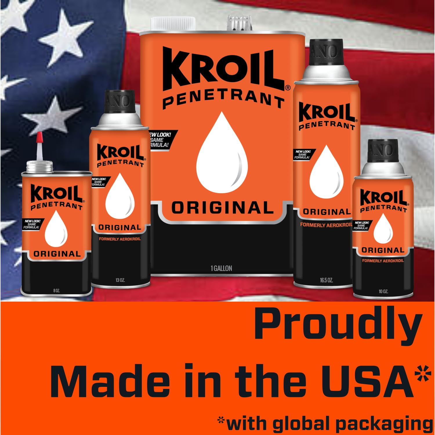 Kroil Original Penetrating Oil - 16.5oz Aerosol Spray (Case of 6) | Rust Remover & Corrosion Inhibitor for Rusted Bolts, Metal Parts, Hinges, Chains | Industrial & Home Use for Automotive, Machinery, Tools & DIY Projects (AZKS162C6)