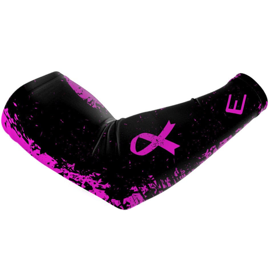 Pink Splattered Breast Cancer Awareness Arm Sleeve - Supportive Compression Sleeve for Women, Athletes & Survivors - Perfect for Running, Sports & Everyday Wear