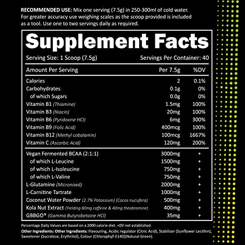 Efectiv Nutrition Amino Lean 240g - Lemon Lime Flavored BCAA Powder for Muscle Recovery & Energy Boost | Pre-Workout & Post-Workout Supplement for Athletes & Fitness Enthusiasts