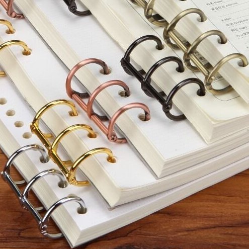 10Pcs Metal 3-Ring Binding Spines Combs for DIY Photo Albums, Book Binding, Calendars - 0.5-Inch Diameter, Golden Finish - Perfect for Scrapbooking, Office Documents & Craft Projects