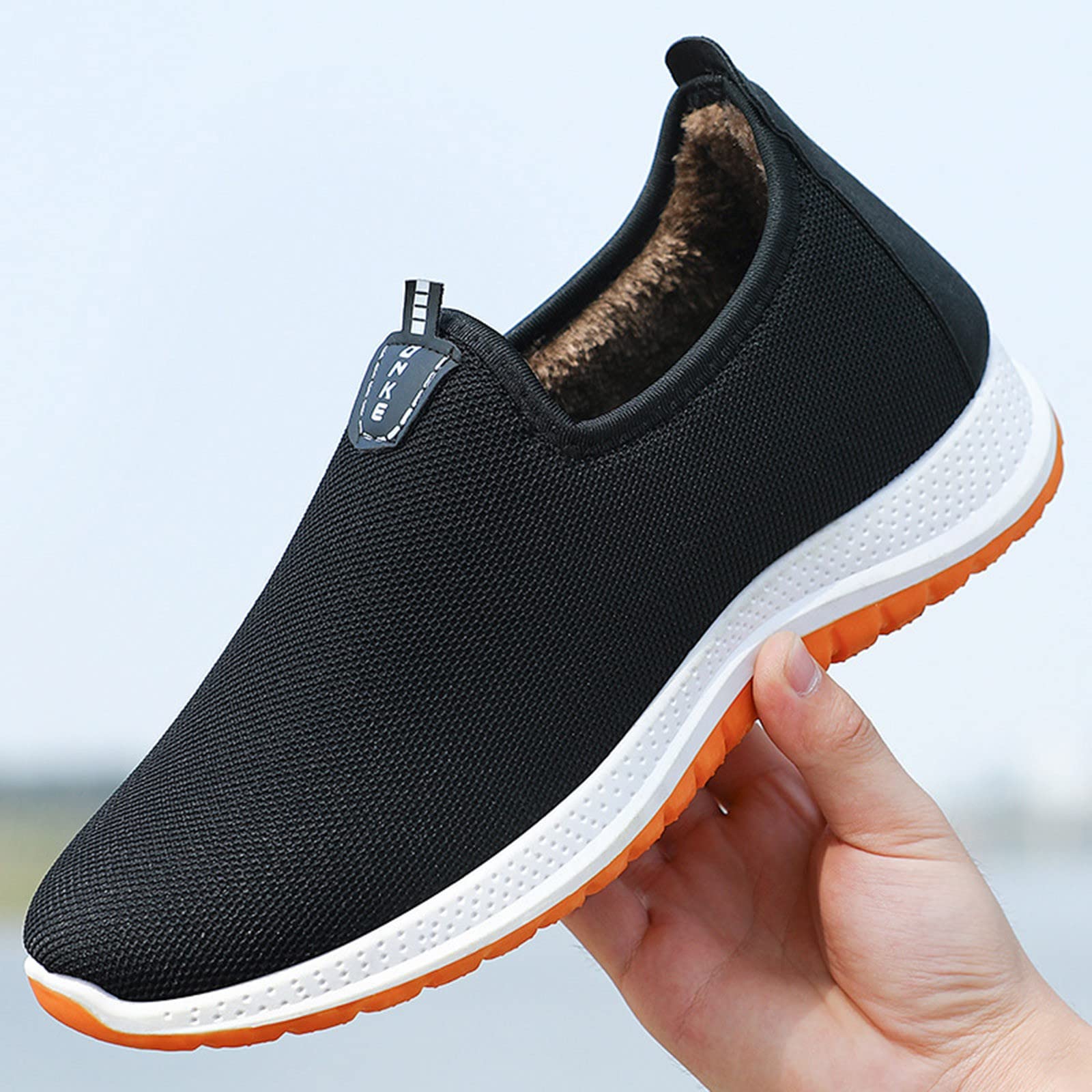 Men's Winter Running Shoes - Thickened Cotton Fabric Trainers for Jogging & Casual Wear | Comfortable Athletic Sneakers for Outdoor Sports & Daily Walking
