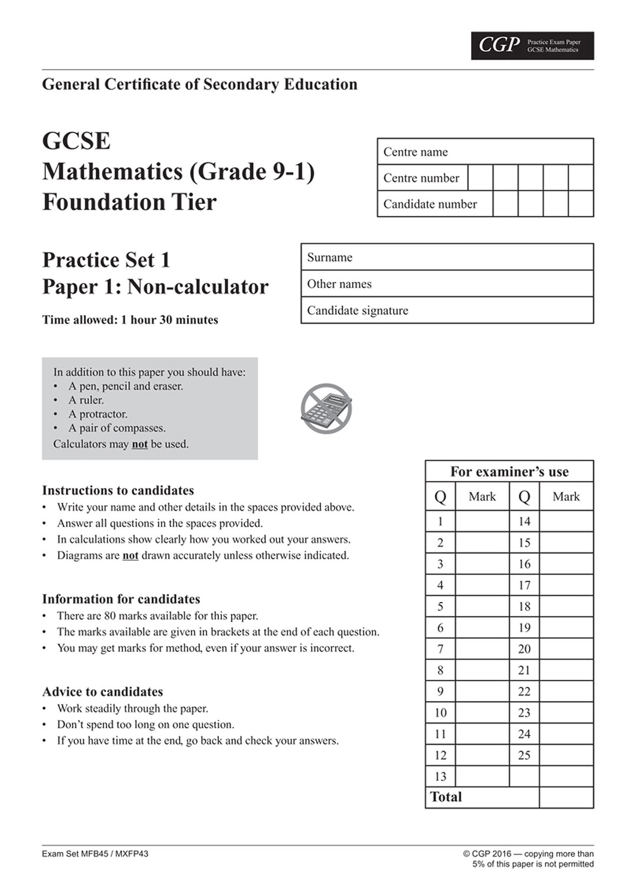 GCSE Maths Edexcel Practice Papers: Foundation Level for 2025 & 2026 Exams | CGP Edexcel GCSE Math Workbook | Perfect for Home Study & Exam Preparation