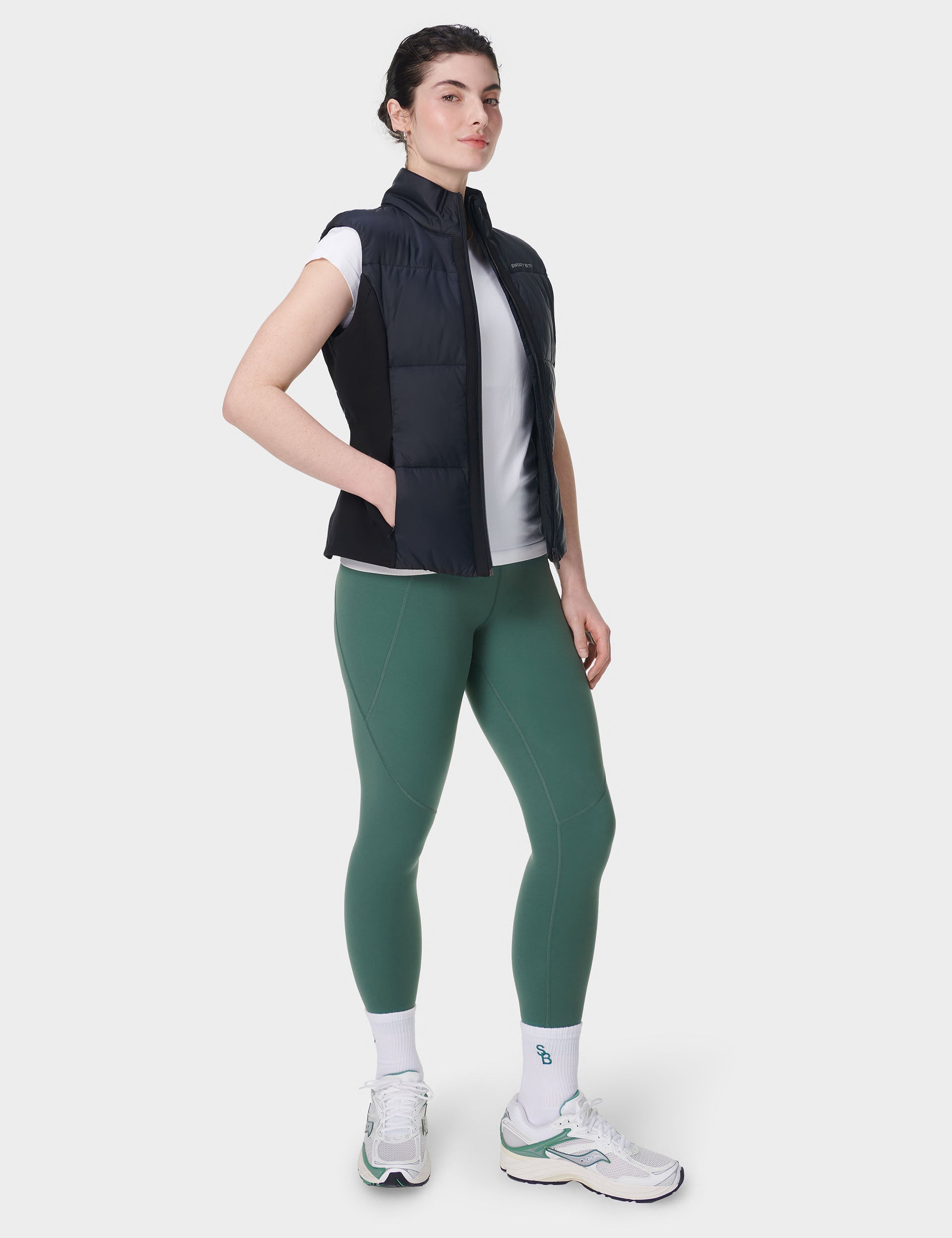 Power 7/8 Gym Leggings for Women - High Waist Yoga Pants, Moisture Wicking Workout Leggings in Glade Green - Perfect for Yoga, Running & Gym Training
