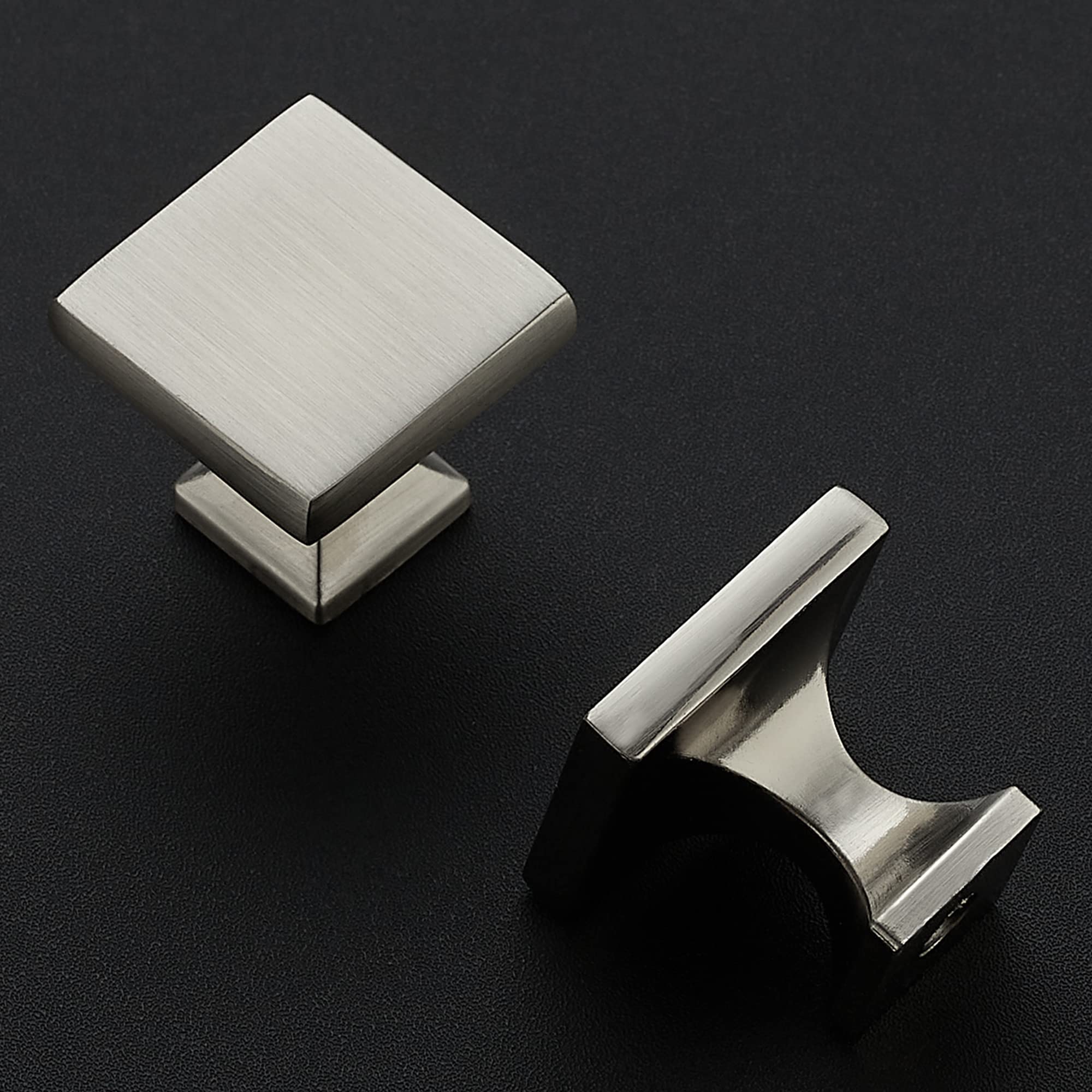 Brushed Nickel Square Cabinet Knobs - 25 Pack for Kitchen Cabinets, Drawers & Furniture Hardware | Durable & Stylish Cabinet Pulls for Home Renovation & DIY Projects
