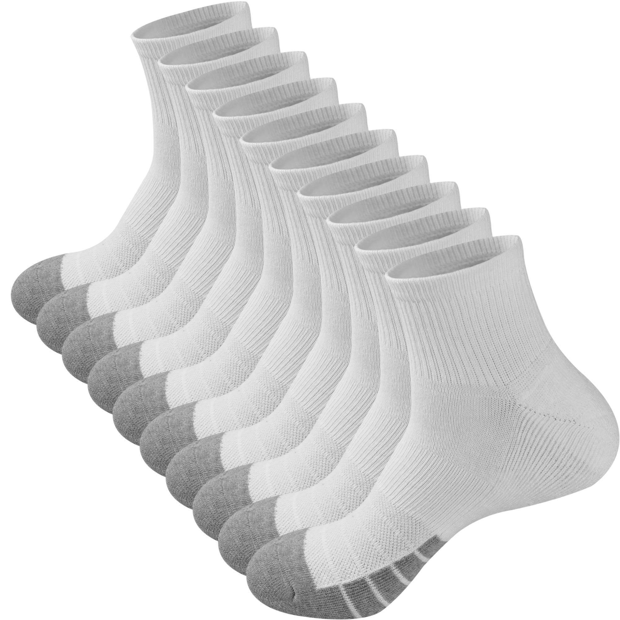 10 Pairs Men's Moisture-Wicking Cotton Cushioned Athletic Socks for Running, Training & Workouts - Breathable Low-Cut Performance Socks for Sports & Daily Wear