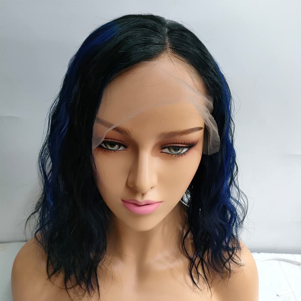 13x6 HD Transparent Lace Front Human Hair Wig - Brazilian Remy Hair with Bleached Knots, 150% Density, Pre-Plucked, Short Wavy Bob Style for Black Women | Perfect for Daily Wear, Parties & Special Occasions