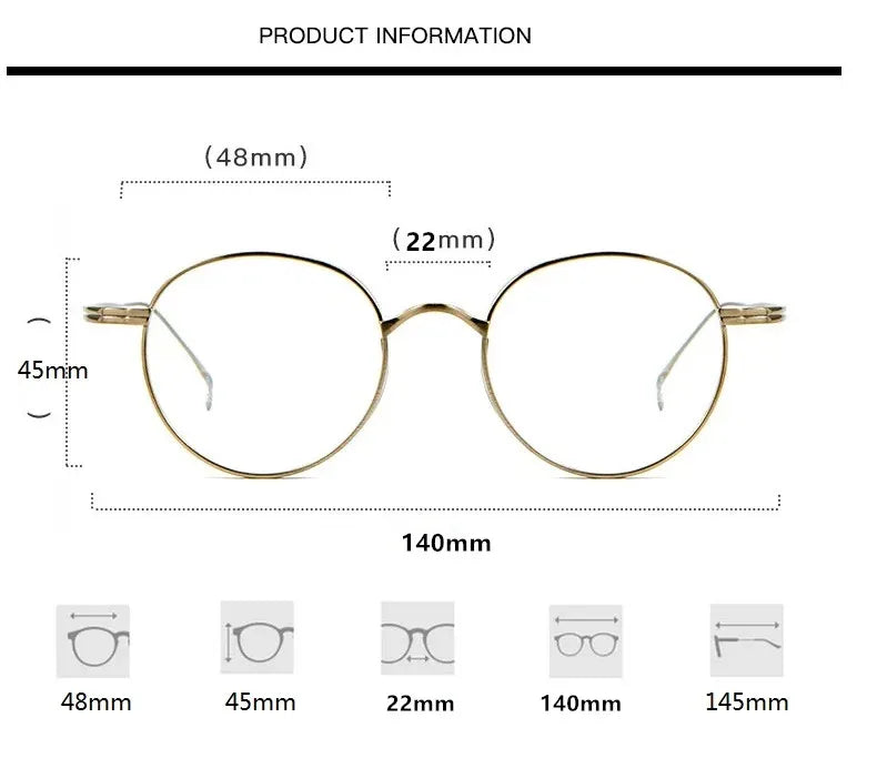 Aimee Unisex Full Rim Round Oval Titanium Eyeglasses 112113 - Lightweight & Durable Eyewear for Men & Women - Perfect for Reading, Work, and Everyday Use