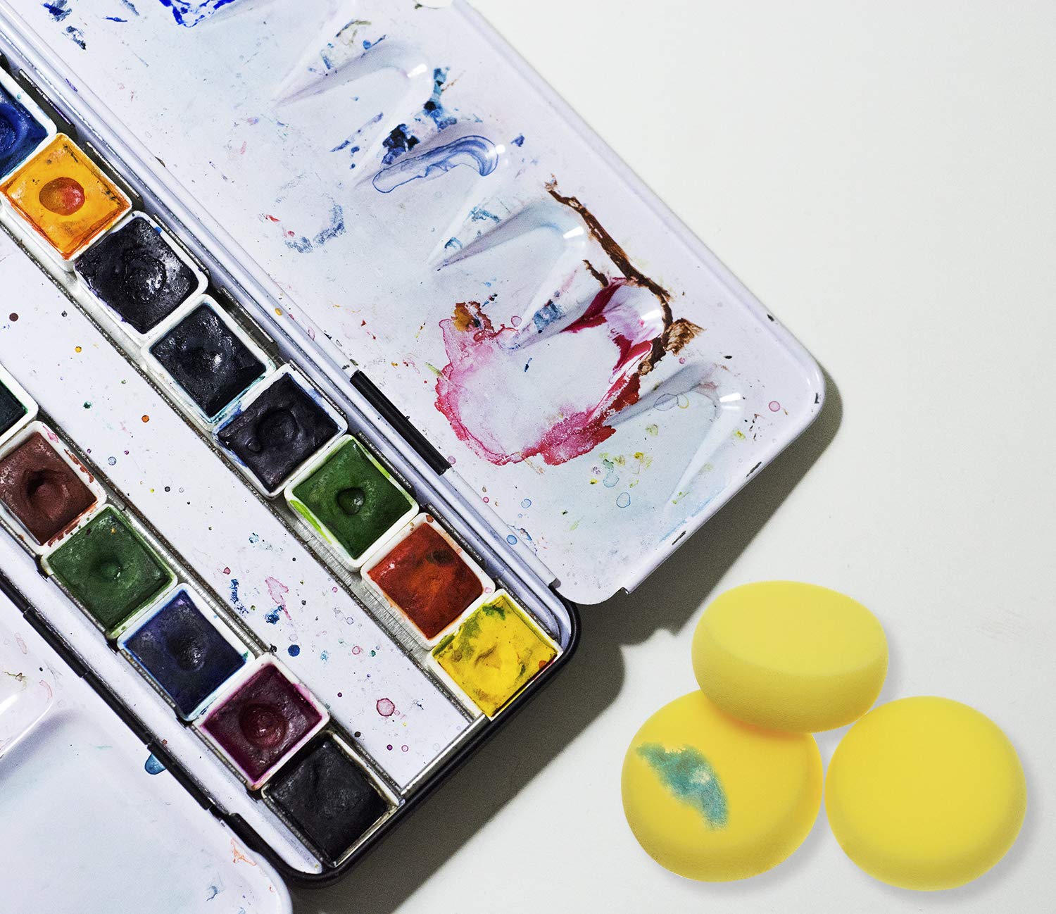 Penta Angel 6-Pack 3-Inch Round Synthetic Artist Sponges for Watercolor Painting, Pottery Clay, Ceramics & Wall Art - Perfect for DIY Crafts, Classroom Projects & Professional Art Studios