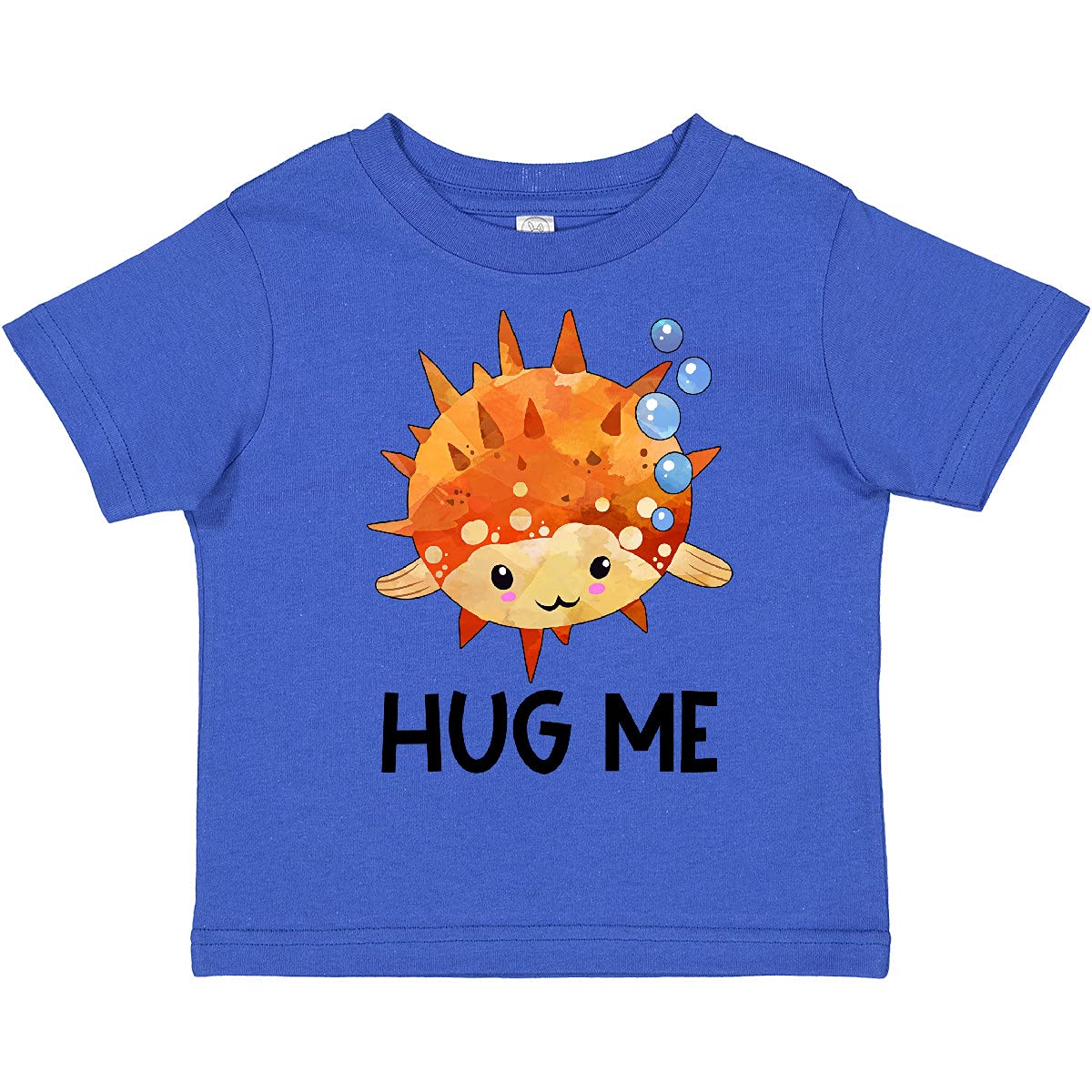 Inktastic Cute Pufferfish with Bubbles Toddler T-Shirt - Soft Cotton Kids Tee for Boys & Girls - Perfect for Playdates, Beach Trips & Family Photos