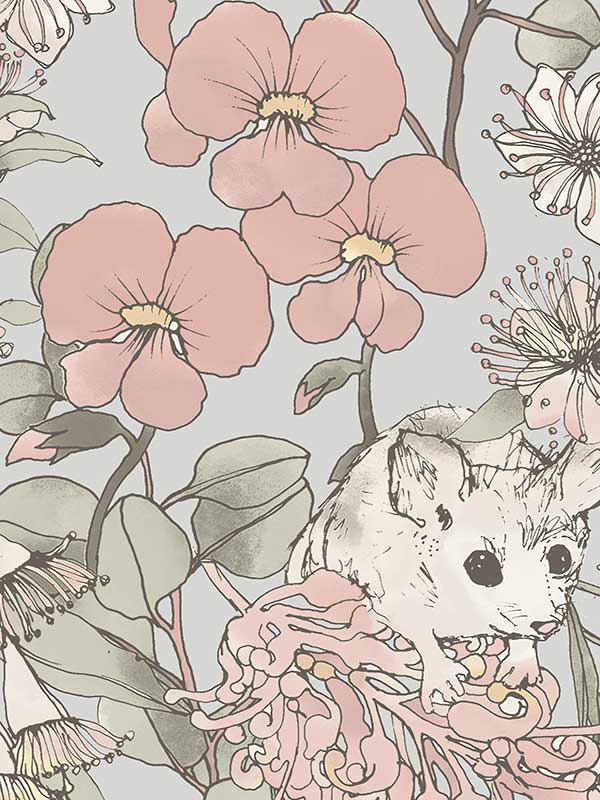 Australiana Fairytale Wallpaper Mural - Whimsical Australian-Themed Wall Decoration for Nursery, Kids Room & Home Decor