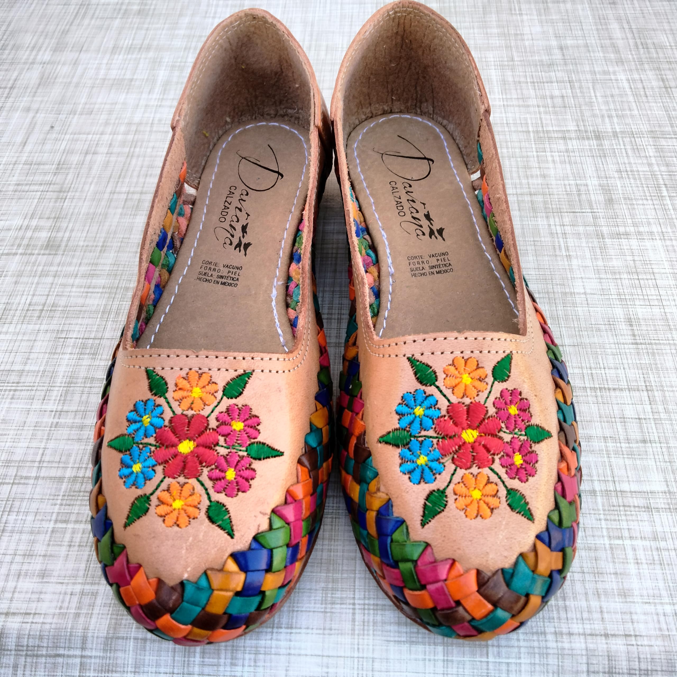 Handmade Artisan Huarache-Ballerina Shoes from Mexico – Genuine Leather, Natural & Multicolor Options (Brown) – Women's US Sizes 5-10 – Perfect for Casual Wear, Boho Outfits & Summer Fashion