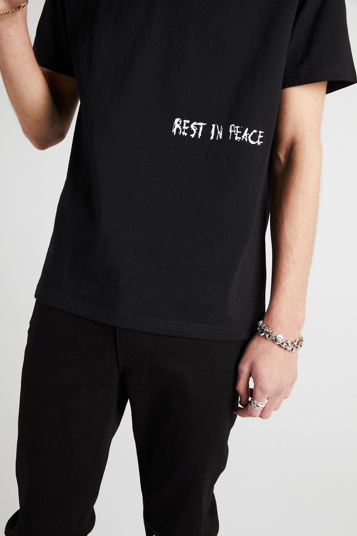 LIAM TEE | Black Ripped Cross Graphic T-Shirt for Men - Stylish Streetwear for Casual Outings & Music Festivals