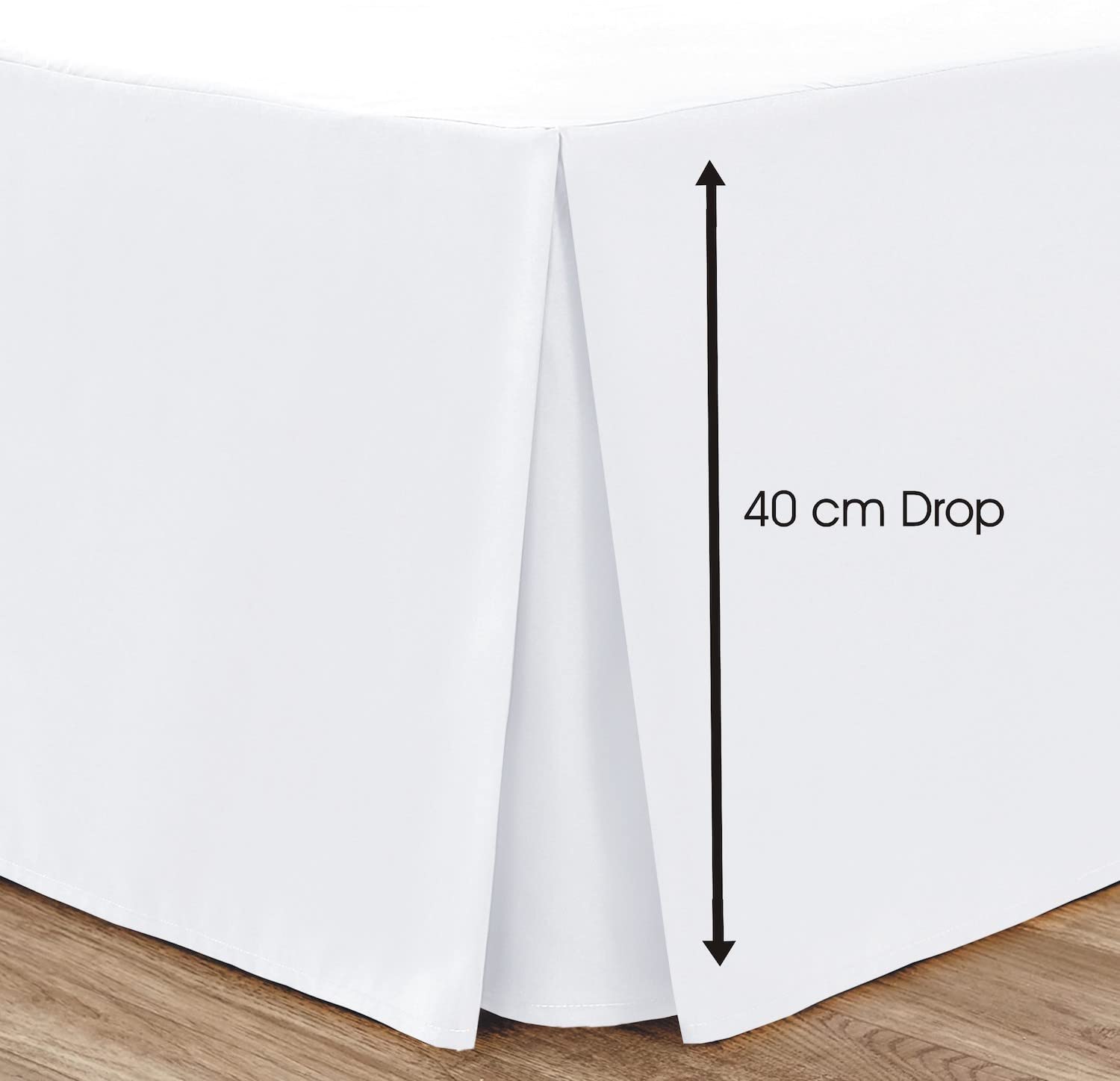 Bronwen Mathew White Box Pleated Bed Skirt King Size - Soft Brushed Microfiber Valance Sheet with Easy Care & Wrinkle-Free (King, White) - Perfect for Bedroom Decor & Luxury Hotel Style Bedding