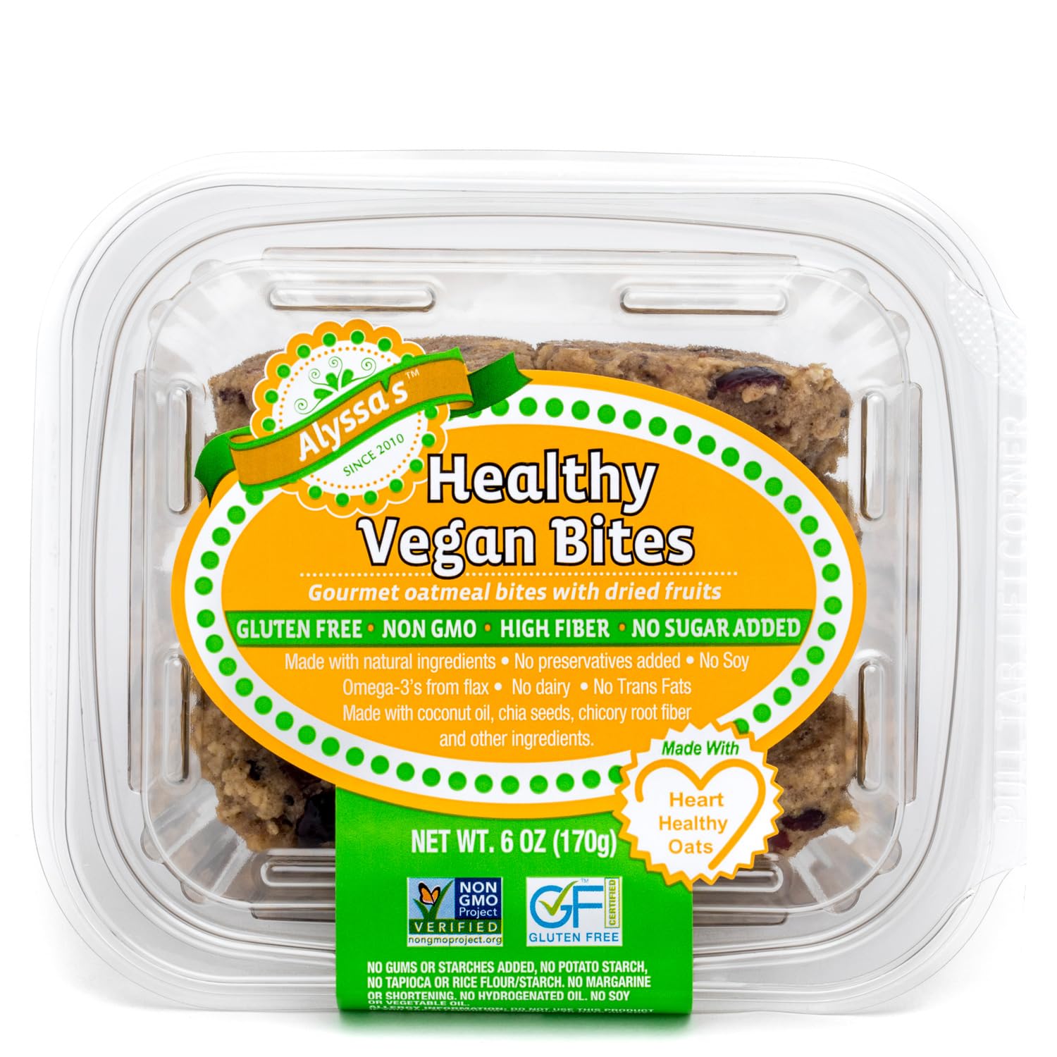 Alyssa’s Vegan Oatmeal Bites - Gluten Free, Dairy Free, Sugar Free, Low Carb & Keto Protein Cookies - Healthy Bakery Snacks for Kids & Adults - 8 Cookies per Box (1 Pack) - Perfect for On-the-Go Snacking, Lunchboxes & Keto Diet