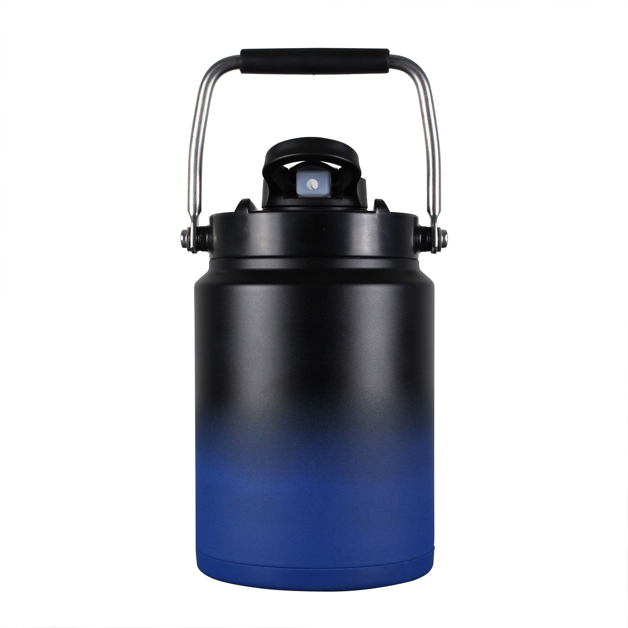 Half Gallon Water Jug with Non-Slip Silicone Base - Navy Black Ombre Gradient Design | Perfect for Gym, Office & Outdoor Activities