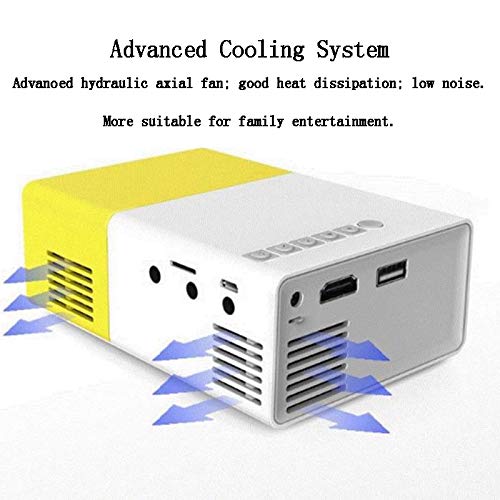 XIAOYUE Mini LED Portable Projector - 1080P HD, Built-in Battery & Speaker, Home Theater & Outdoor Movie Night (Black, Yellow) - Perfect for Bedroom, Camping, Backyard Entertainment