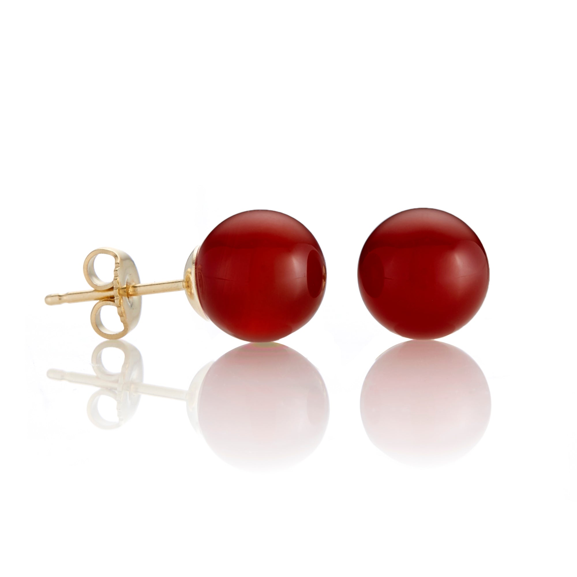 10mm Carnelian Bead Earrings for Women - Handmade Dangle Drop Earrings - Natural Gemstone Jewelry Gift for Birthday, Anniversary (Perfect for Boho, Party & Office Wear)