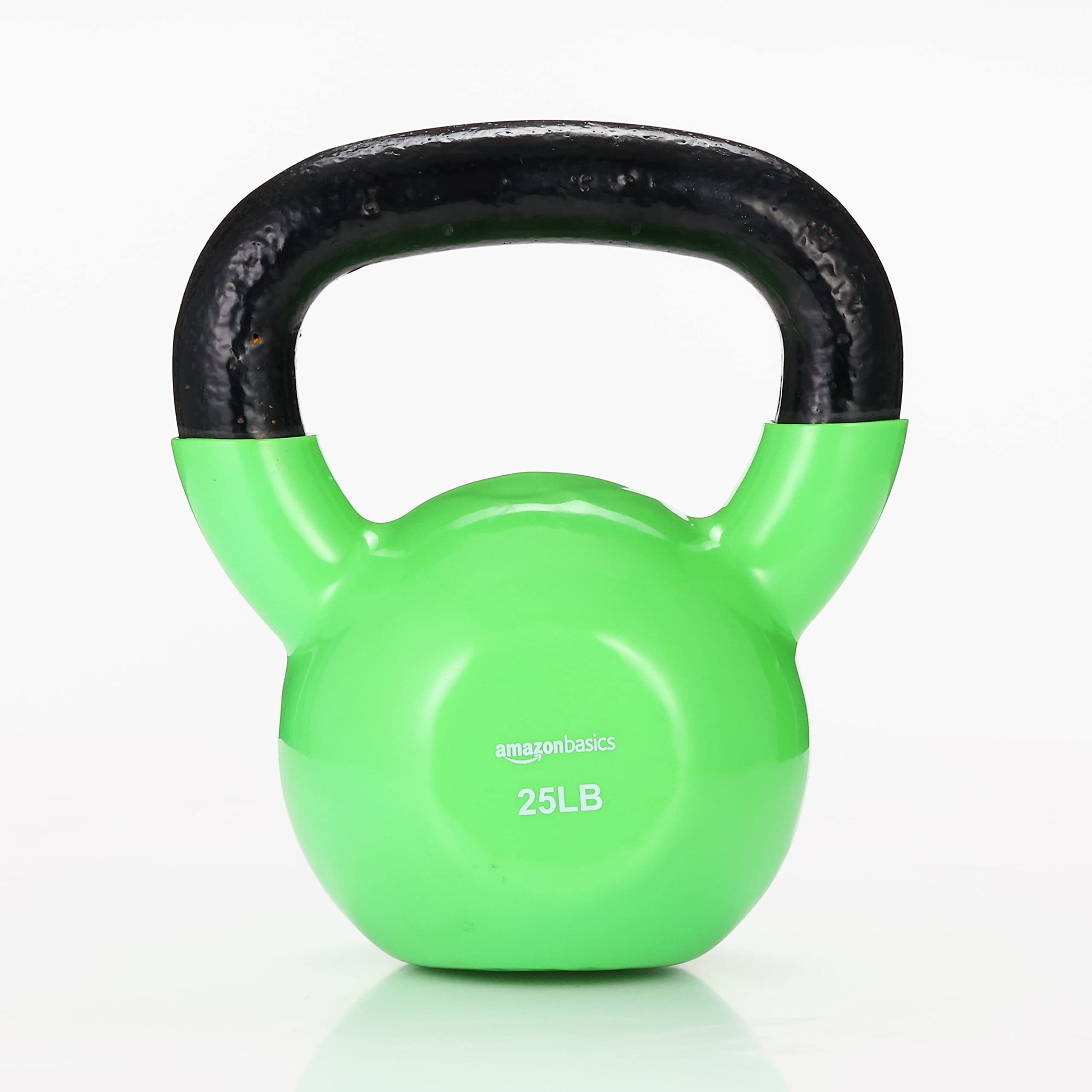 Amazon Basics Vinyl Coated Cast Iron Kettlebell - 5-50 lbs Home Gym Equipment for Strength Training, CrossFit & Weightlifting - Durable Fitness Weights for Men & Women