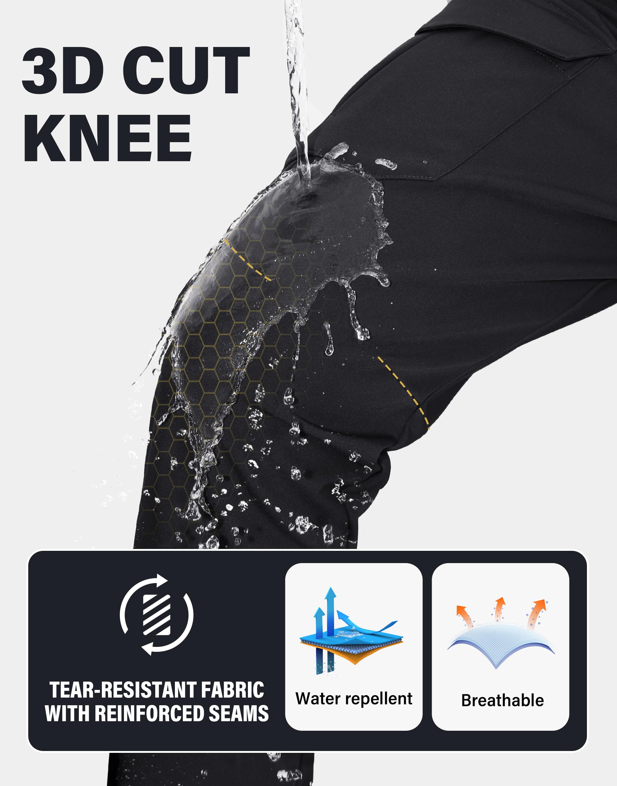 **Pioneer Camp Men's Waterproof Cargo Hiking Pants - Fleece Lined, Insulated Softshell Winter Pants for Skiing, Snow, and Outdoor Work | Durable & Warm for Cold Weather Adventures**